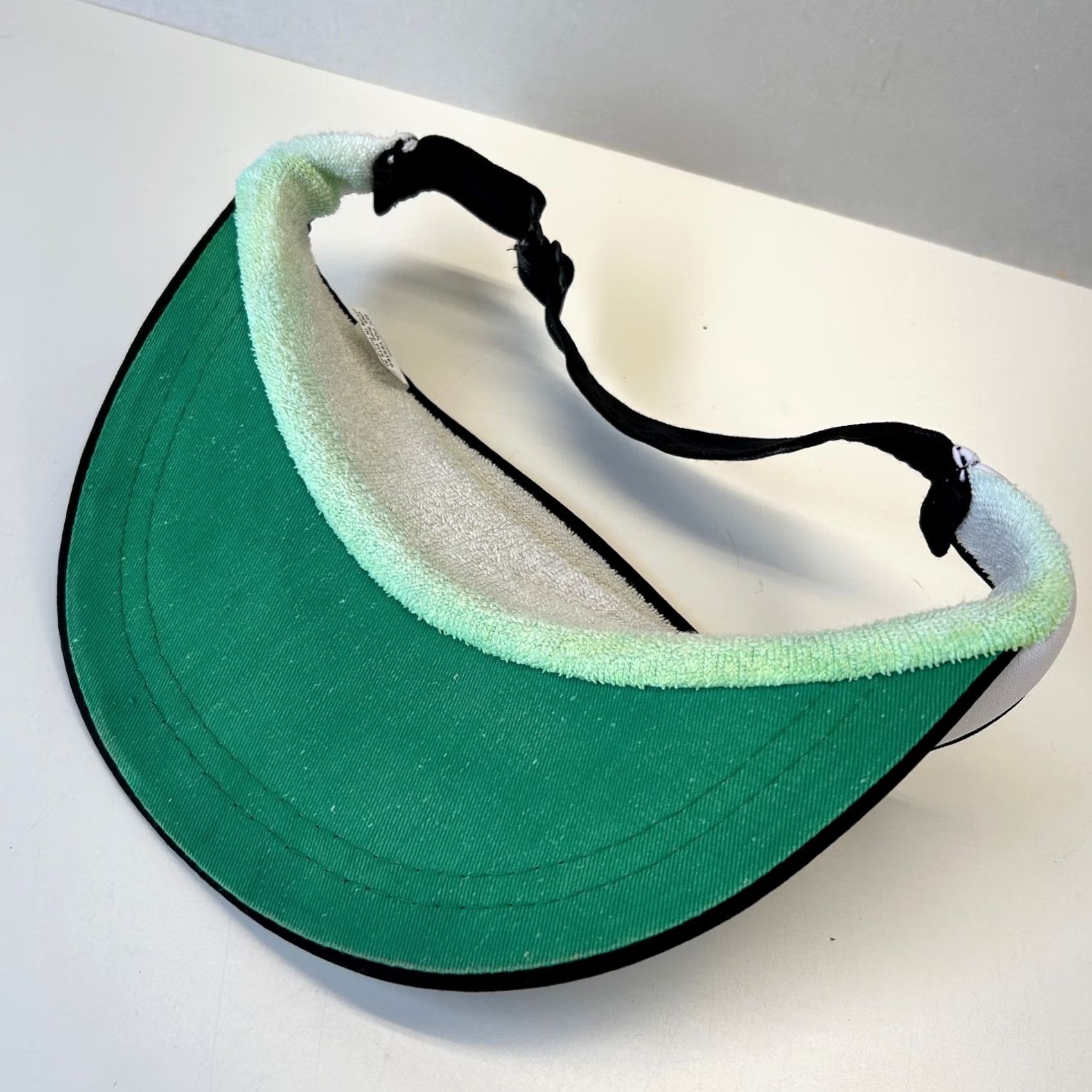 Ford VINTAGE Ford Visor Hat White Black 80s 90s Foam Adjustable Large Bill Men Hat Size ONE SIZE - 5 Thumbnail