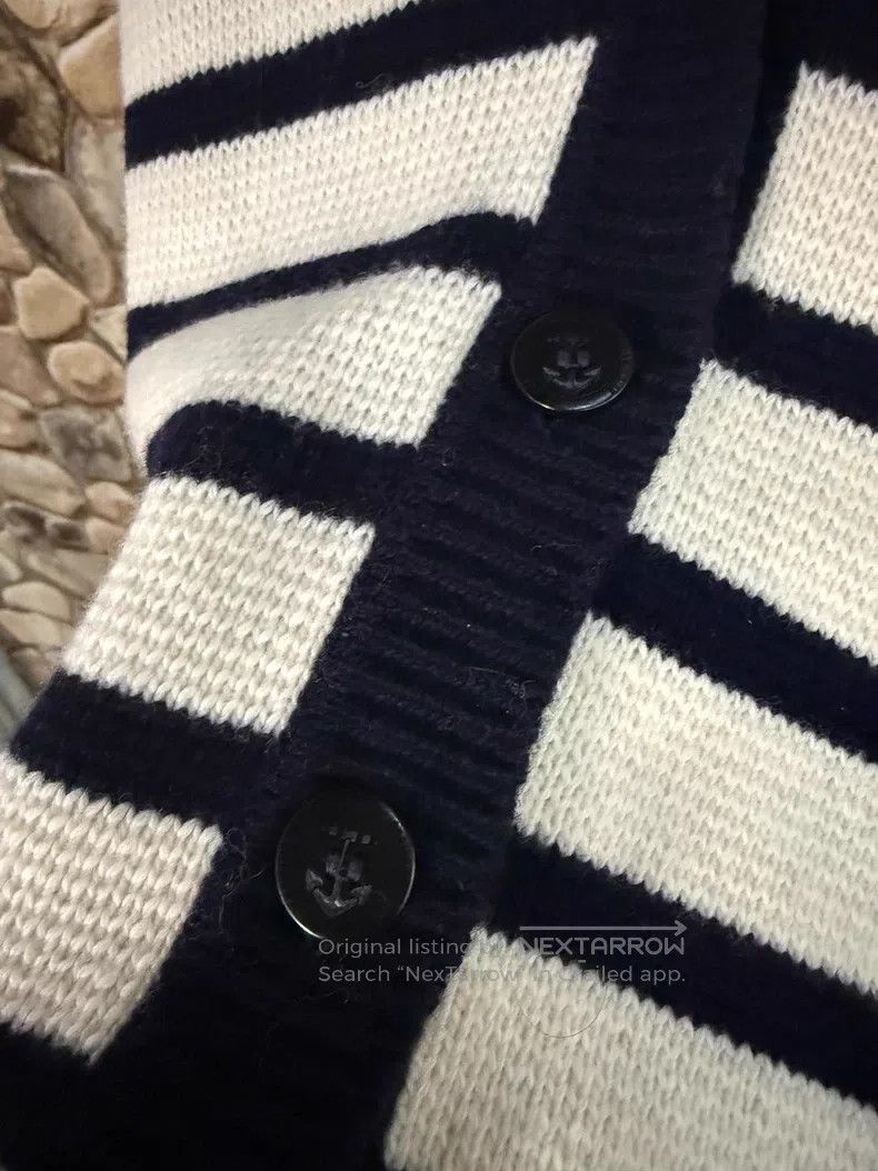 Dior Dior Navy collar striped knitted cardigan coat Size XS / US 0-2 / IT 36-38 - 3 Thumbnail