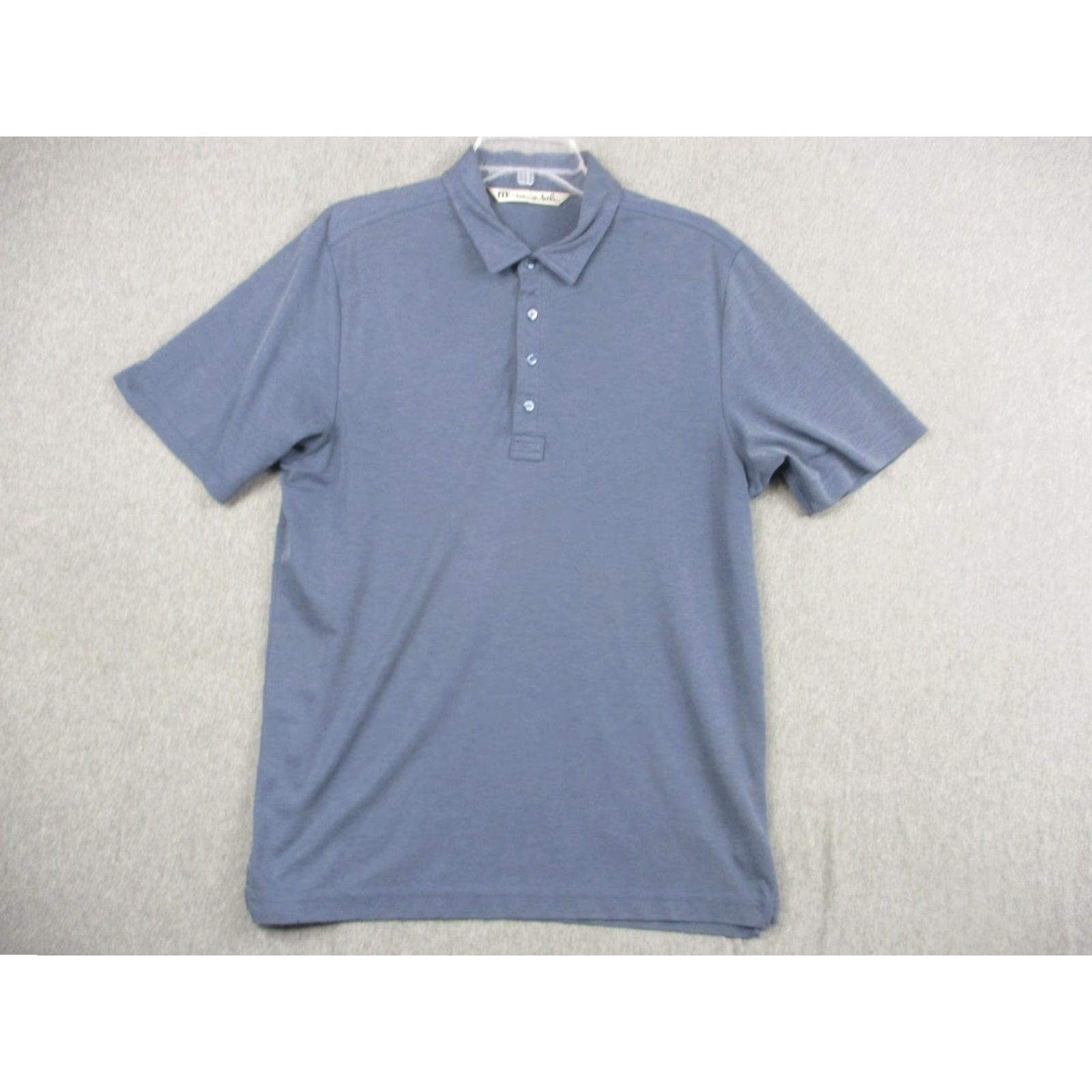 TravisMathew TravisMathew Polo Shirt Mens M Blue Pima Cotton Blend Golf Performance Short Sleeve Solid Shirt Size US M / EU 48-50 / 2 - 2 Thumbnail
