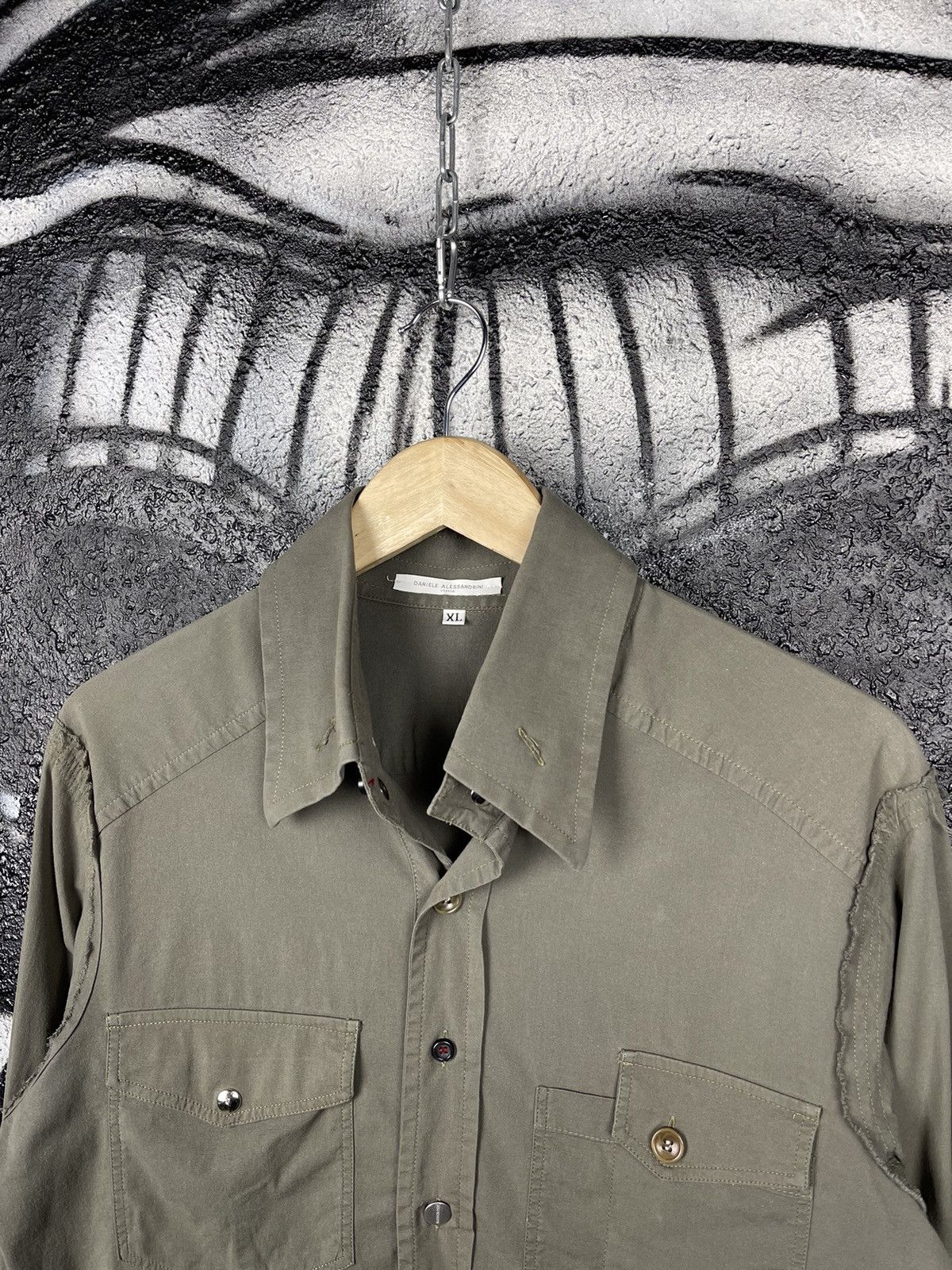 Daniele Alessandrini Daniele Alessandrini Italian Designer Khaki Shirt Size XL Size US XL / EU 56 / 4 - 3 Thumbnail
