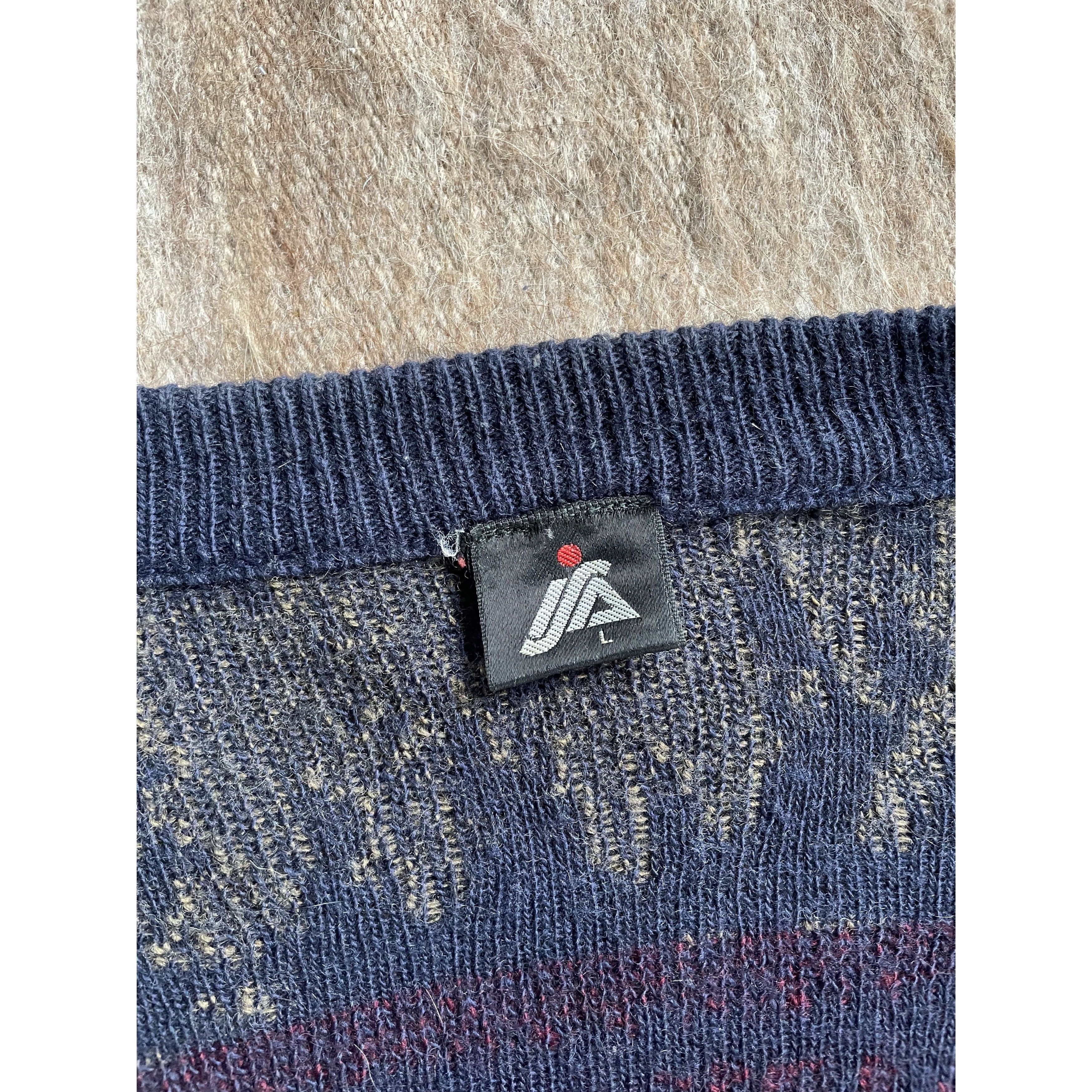 Vintage Vintage Knitted Alpaca Wool Ugly Sweater Cardigan 8049AC Size US L / EU 52-54 / 3 - 4 Thumbnail