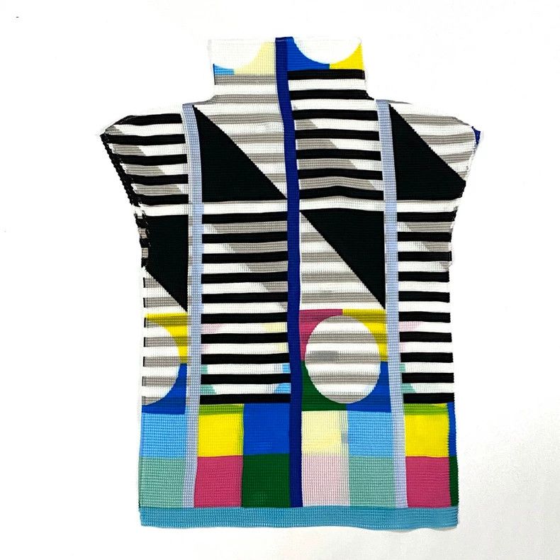 issey miyake Colorful geometric coat 2505-Nextarrow