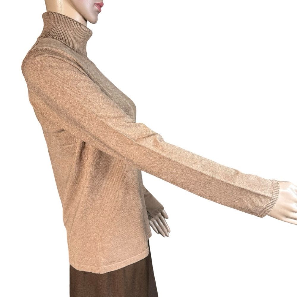 Other NWT New August Silk Silk Blend Beige Turtleneck Sweater Siz Size M / US 6-8 / IT 42-44 - 4 Thumbnail