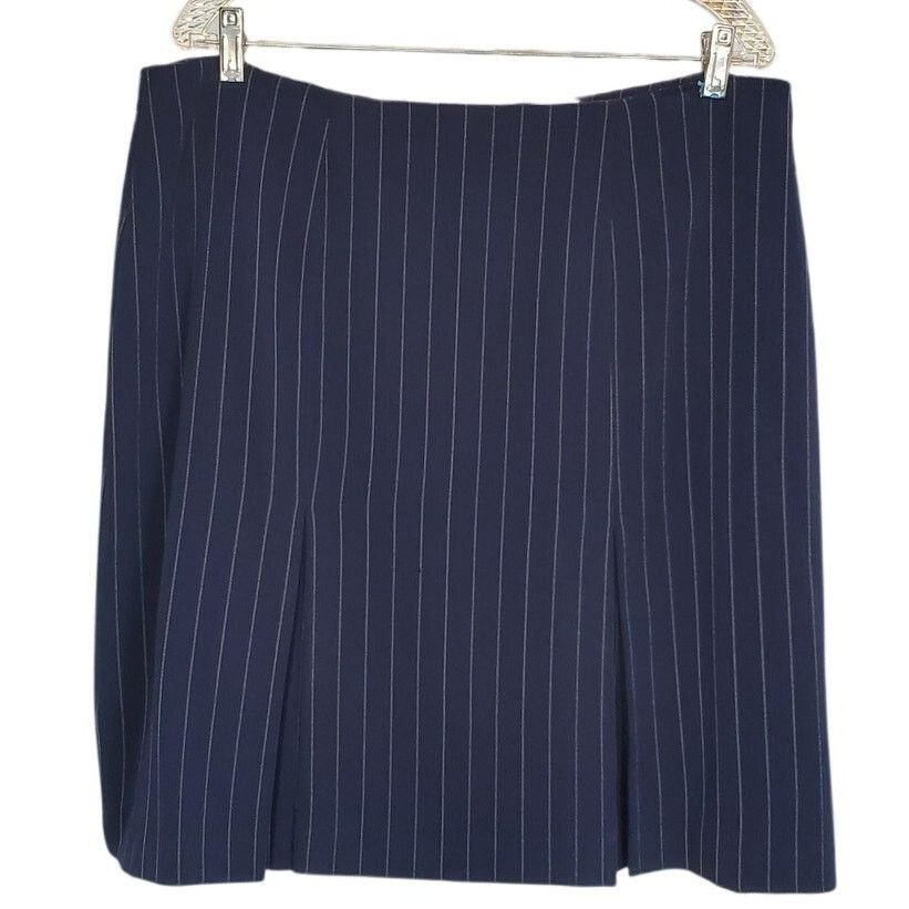 Other K.C. Spencer Blue Pinstripe Pencil Skirt Size 16 Size 38" / US 16 / IT 52 - 1 Thumbnail
