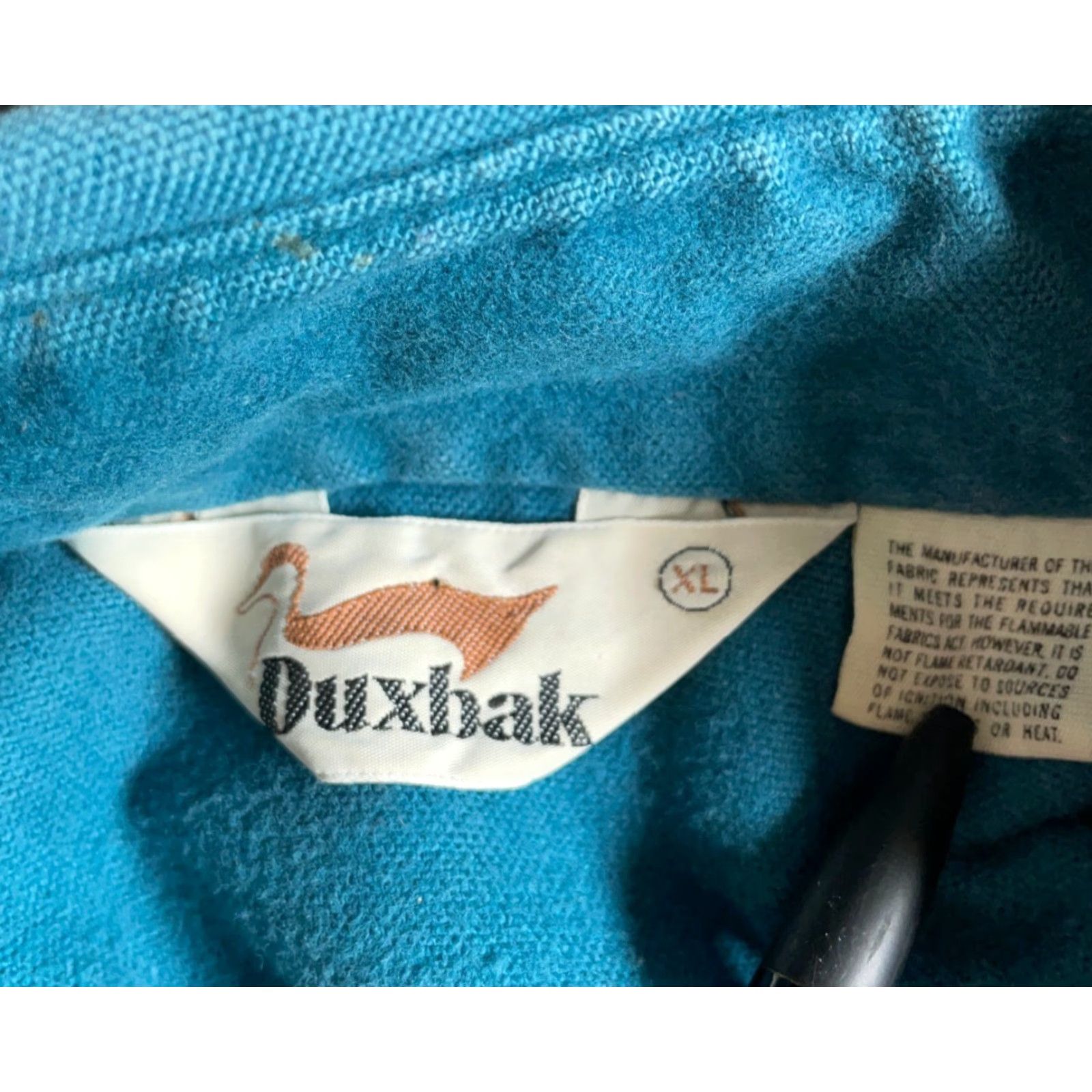 CLOT VINTAGE Duxbak Shirt Chamois Cloth Men XL Teal Heavyweight Workwear Long Sleeve Button-Up Collared Pocketed Size US XL / EU 56 / 4 - 3 Thumbnail