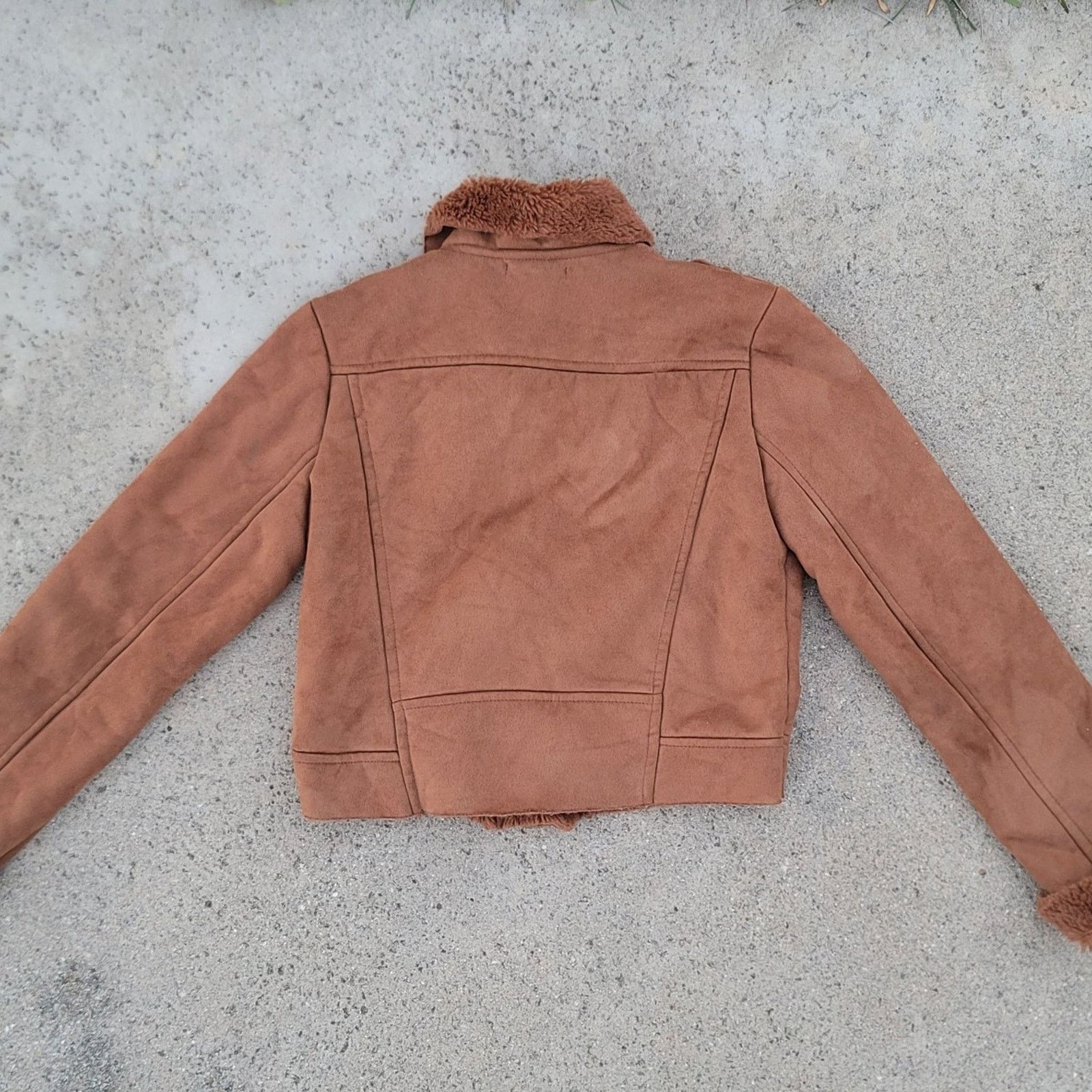 The Unbranded Brand Blashe Faux Suede Leather Fur Jacket Size M / US 6-8 / IT 42-44 - 4 Thumbnail