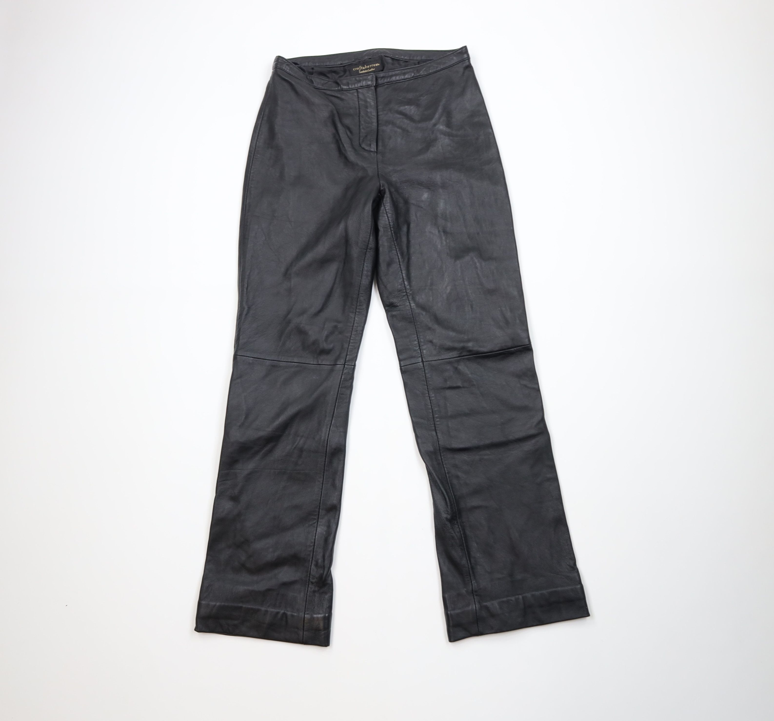 Vintage Vintage 90s Streetwear Soft Lambskin Leather Pants Black Size 27" / US 4 / IT 40 - 1 Thumbnail