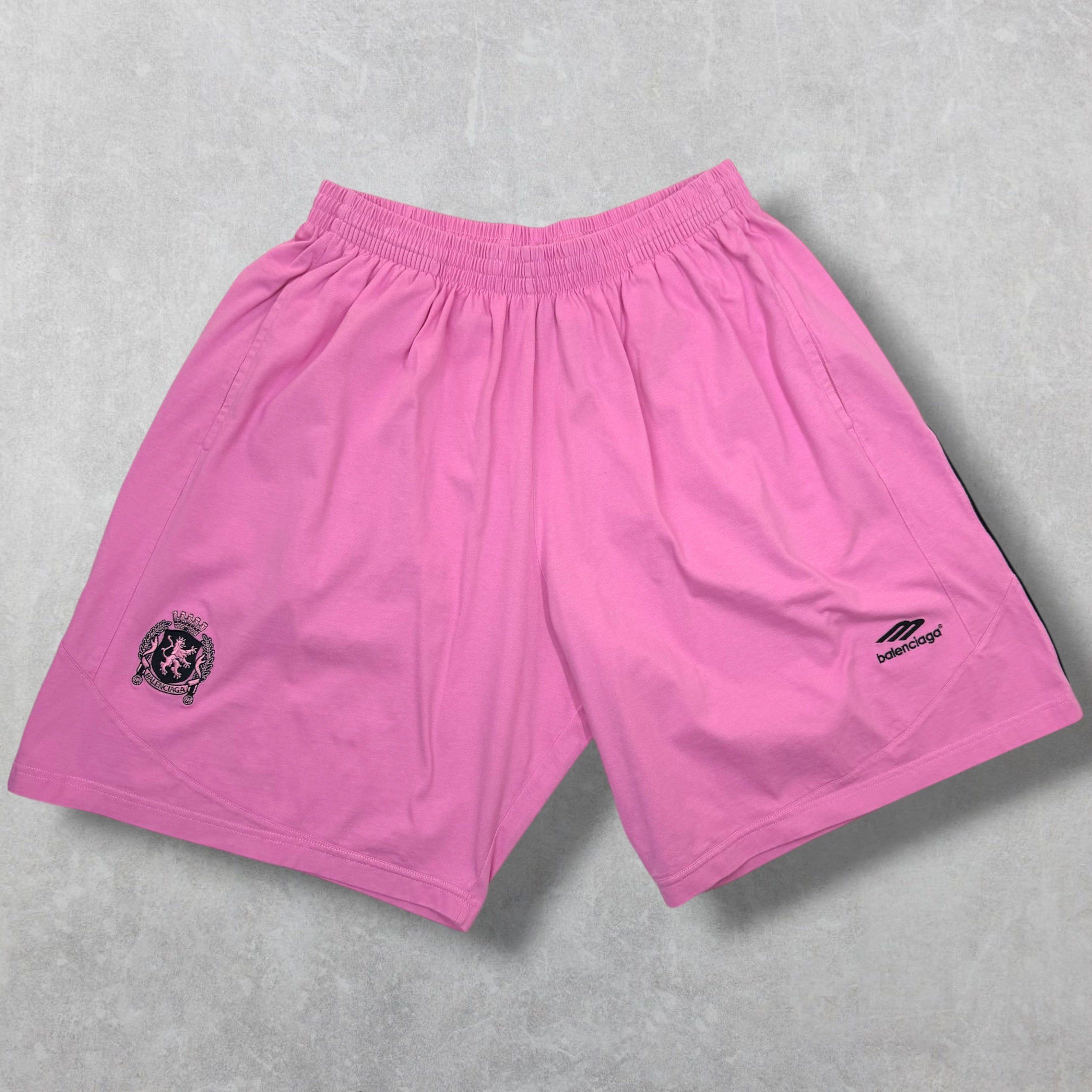 Balenciaga Wide Leg Soccer Shorts Pink L (XXL)