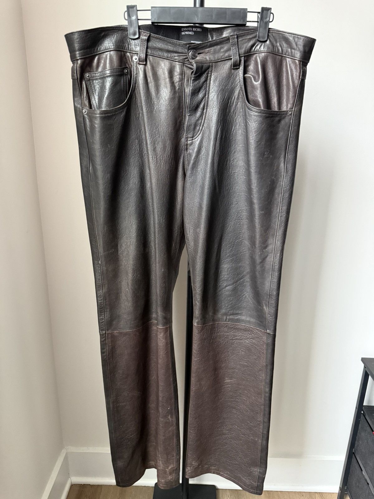 Enfants Riches Deprimes Lambskin Leather Flared Pants Spring 2023 Size US 34 / EU 50 - 3 Thumbnail