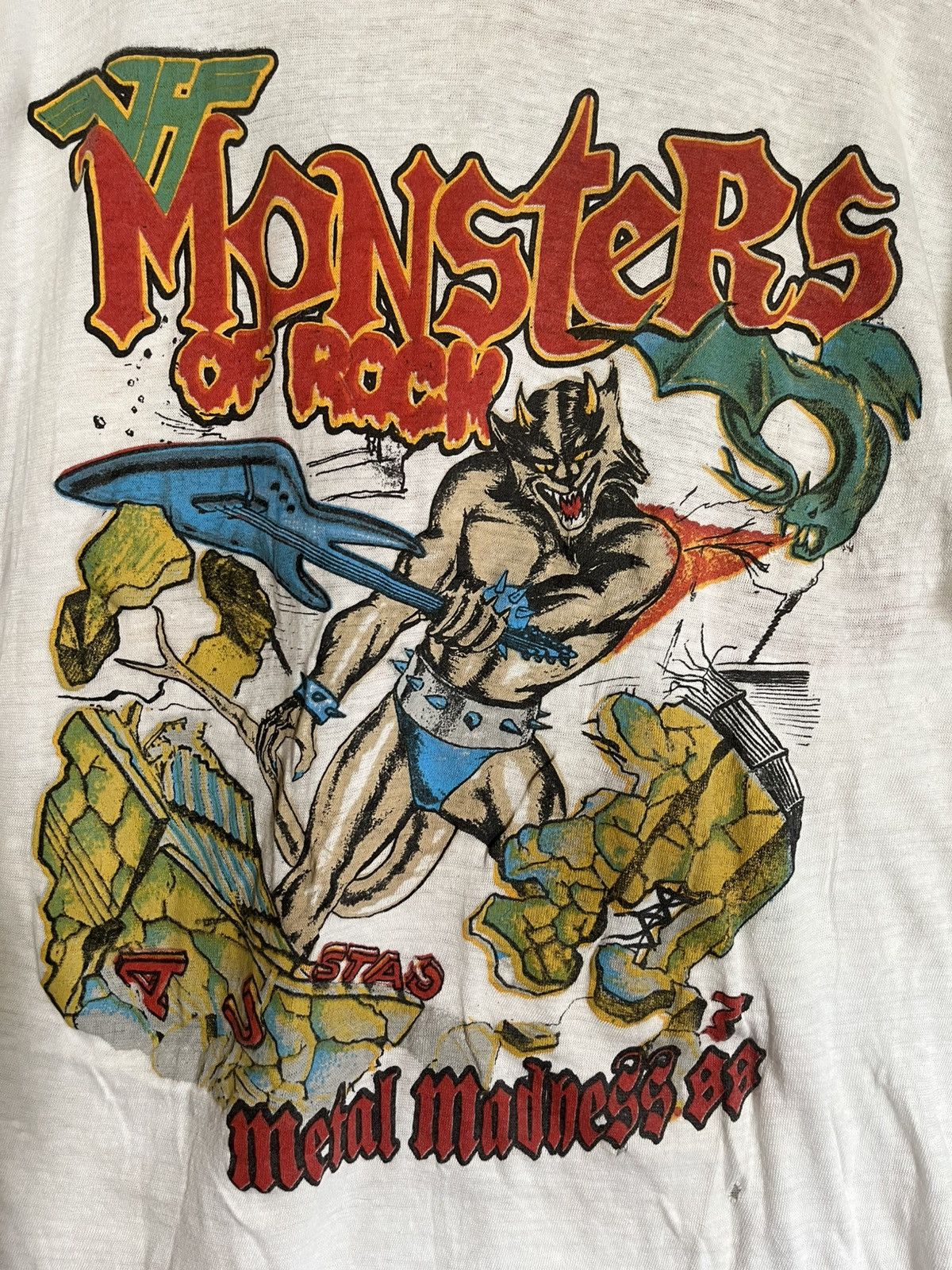 Band Tees Vintage Monster of Rock 1988 T-Shirt Sz. L *Rare Size US L / EU 52-54 / 3 - 3 Thumbnail