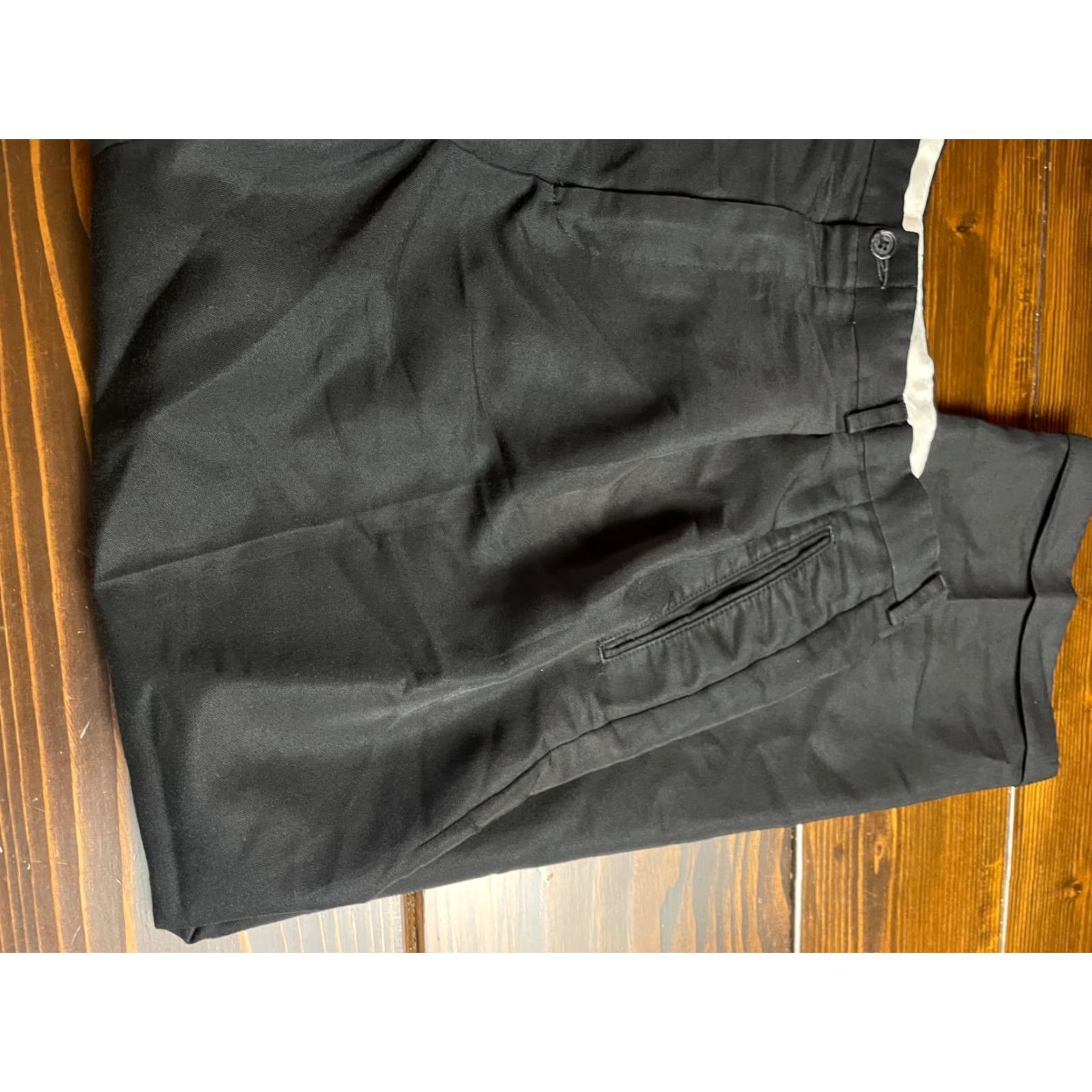 Haggar Haggar Dress Pants Men 36x30 Black Pleated Straight Flat Front Belted Breathable Regular Inseam 29.5 Formal Business Casual Conservative Trousers Size US 36 / EU 52 - 2 Thumbnail