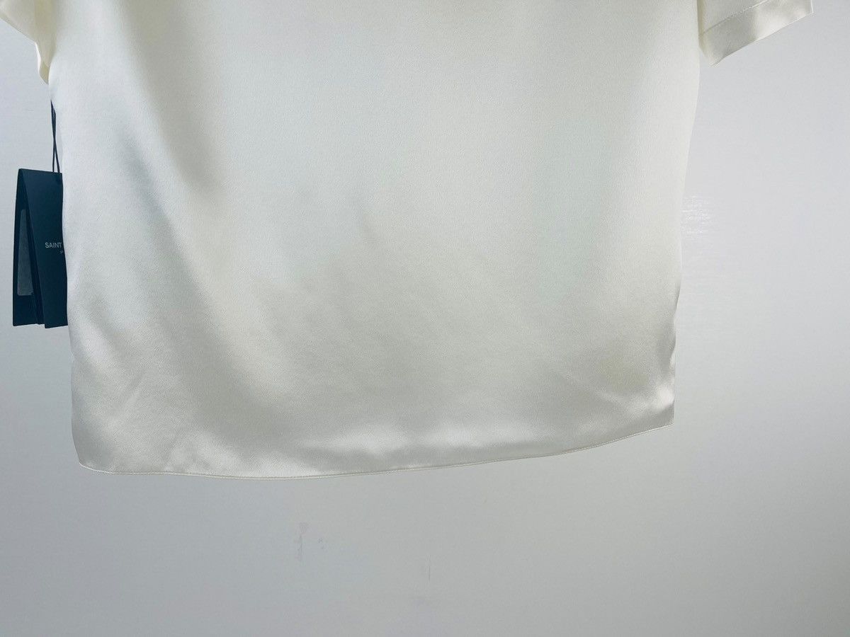 Saint Laurent Paris oc11z0126 771031 T Shirt in Silk satin in White Size US L / EU 52-54 / 3 - 4 Thumbnail