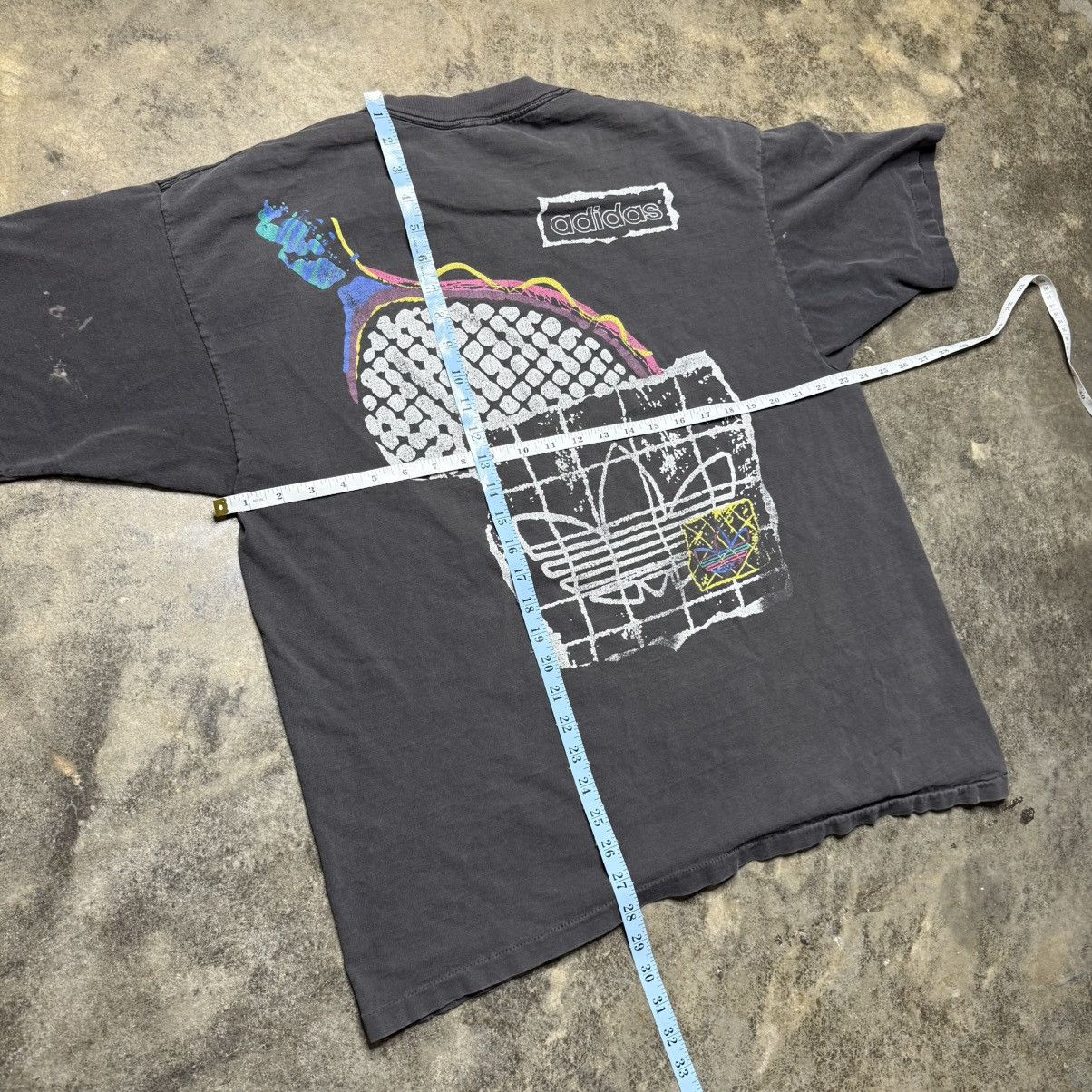 Adidas vintage 80s adidas tennis faded black baggy tshirt Size US XL / EU 56 / 4 - 9 Thumbnail