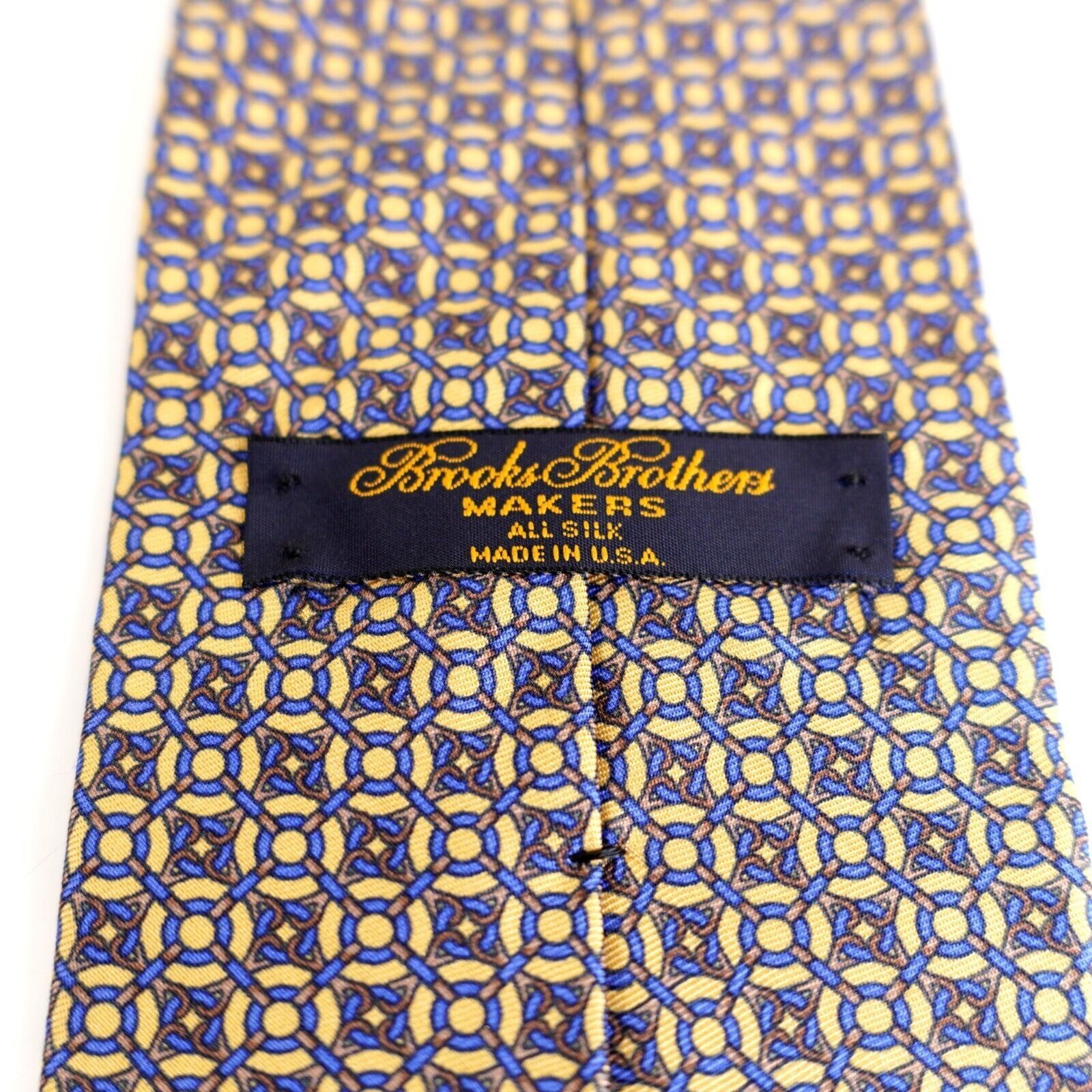 Brooks Brothers Brooks Brothers Makers Yellow Blue Geometric Short Print Sil Size ONE SIZE - 4 Thumbnail