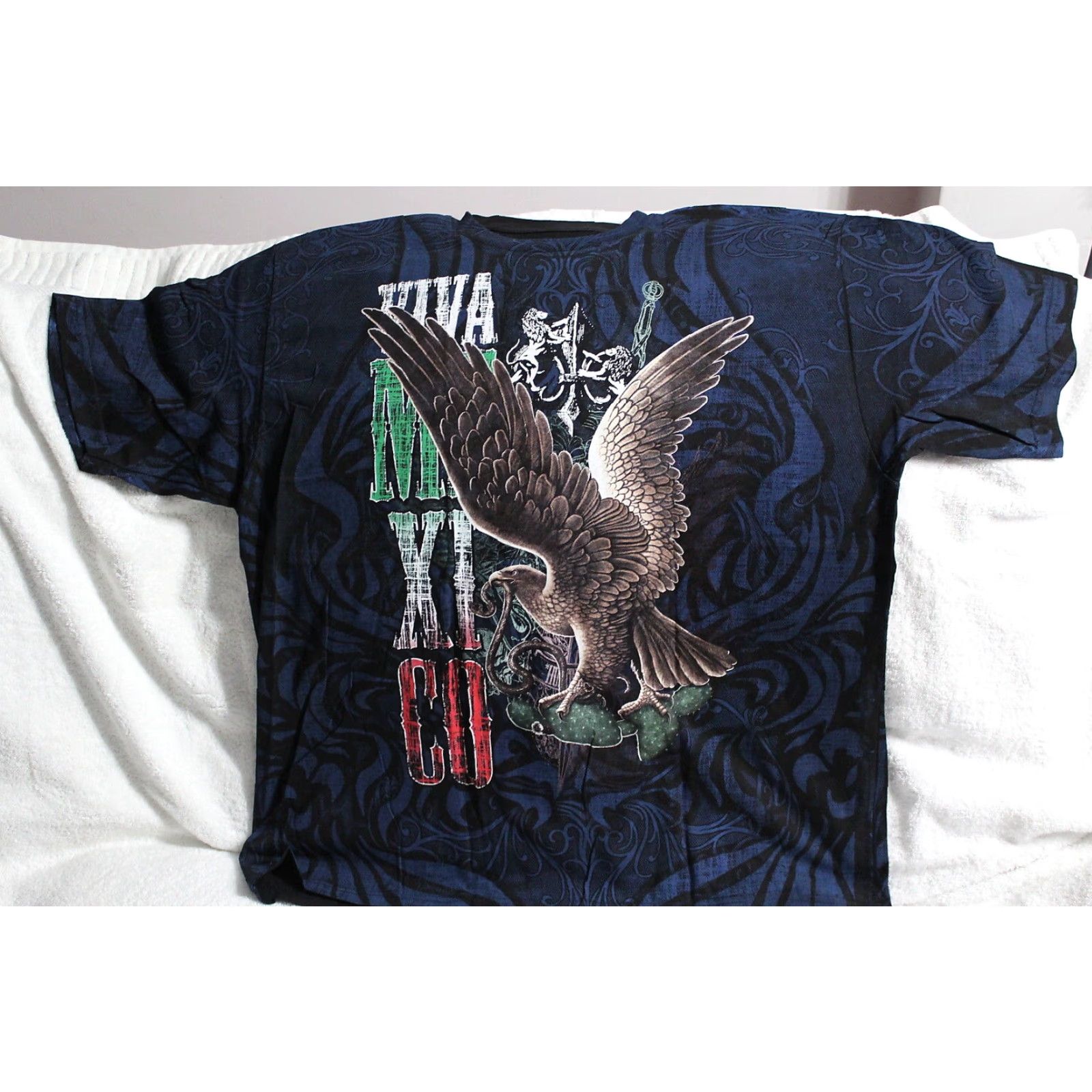 Vintage VINTAGE C & H VIVA MEXICO EAGLE SNAKE SKULL T-SHIRT XL Black Graphic Tee Mens Size US XL / EU 56 / 4 - 3 Thumbnail