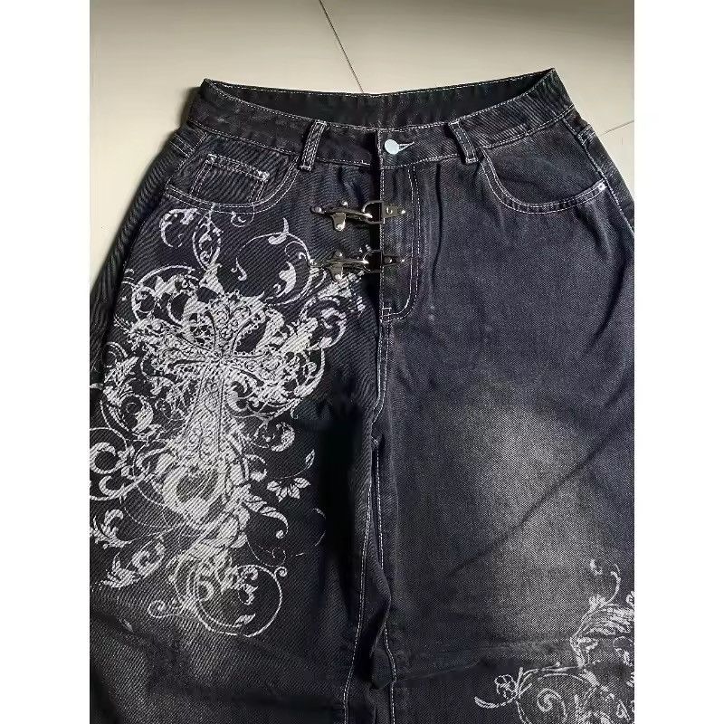 Japanese Brand printing baggy jeans y2K harajuku trend Size US 36 / EU 52 - 2 Thumbnail
