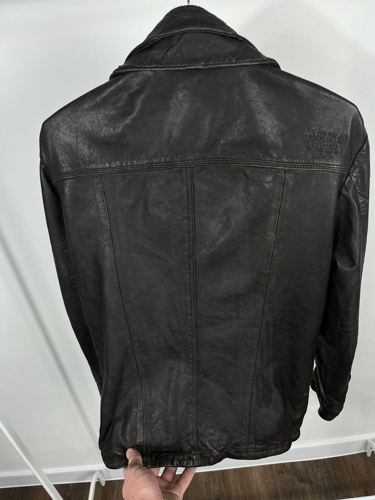 Superdry Superdry Genuine Leather Jacket Black Size M Distressed Size US M / EU 48-50 / 2 - 16 Thumbnail