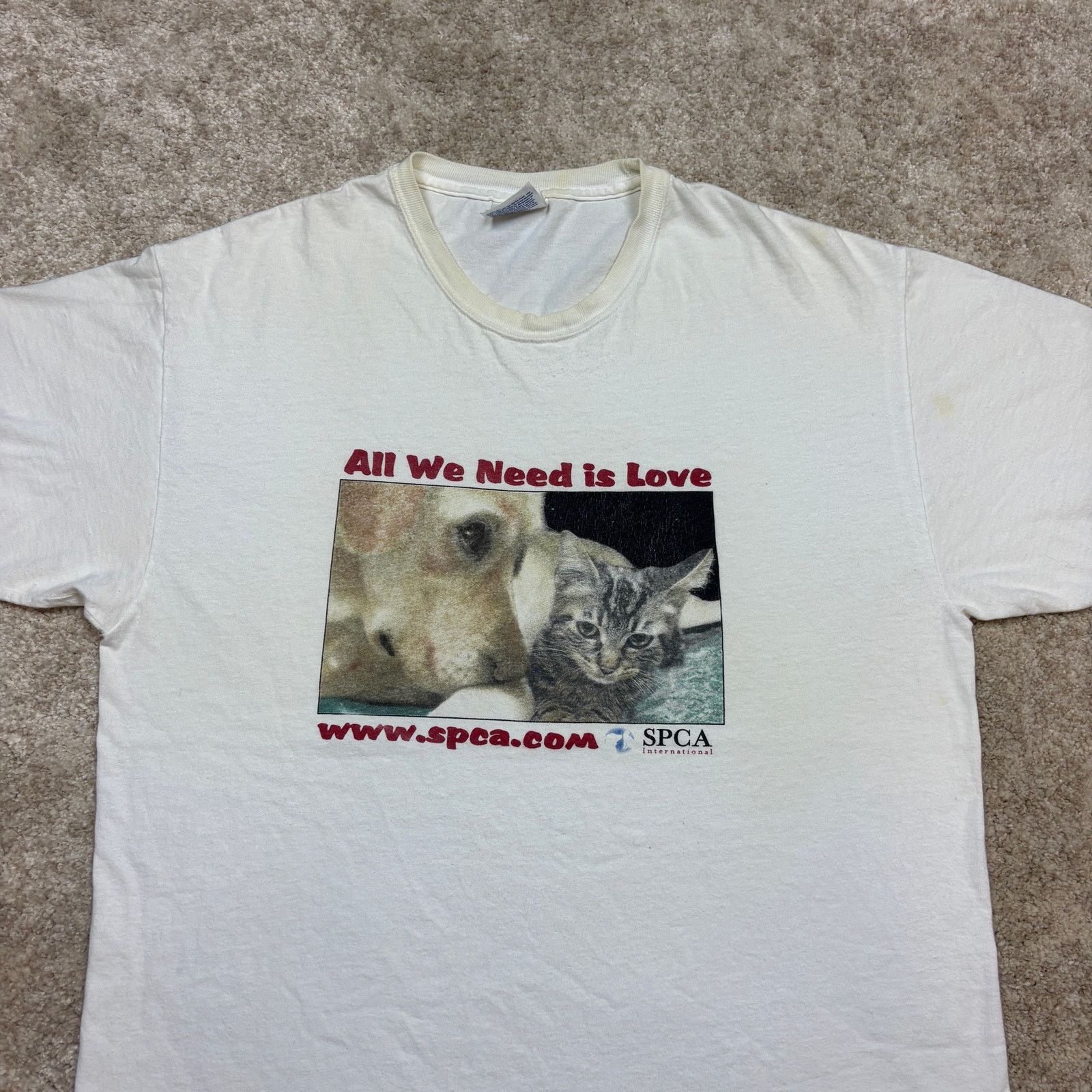 Hanes × Vintage Vintage Y2K SPCA All We Need Is Love Cat Dog Shirt Men's L Size US L / EU 52-54 / 3 - 2 Thumbnail