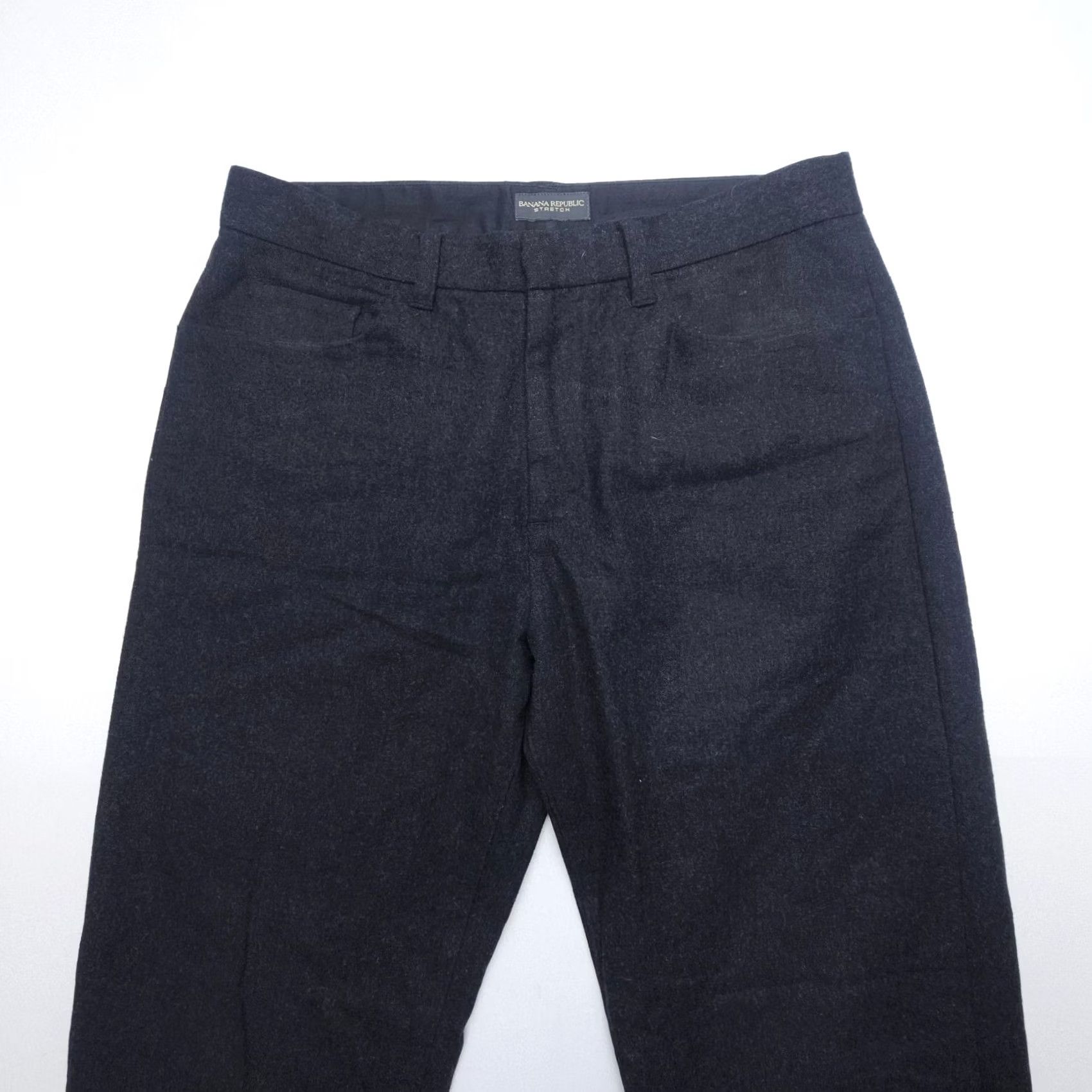 Banana Republic Banana Republic Dress Pants Mens 34 Long Black Wool Polyester 5-Pocket Flat Front Regular Straight Vintage: No Size US 34 / EU 50 - 4 Thumbnail
