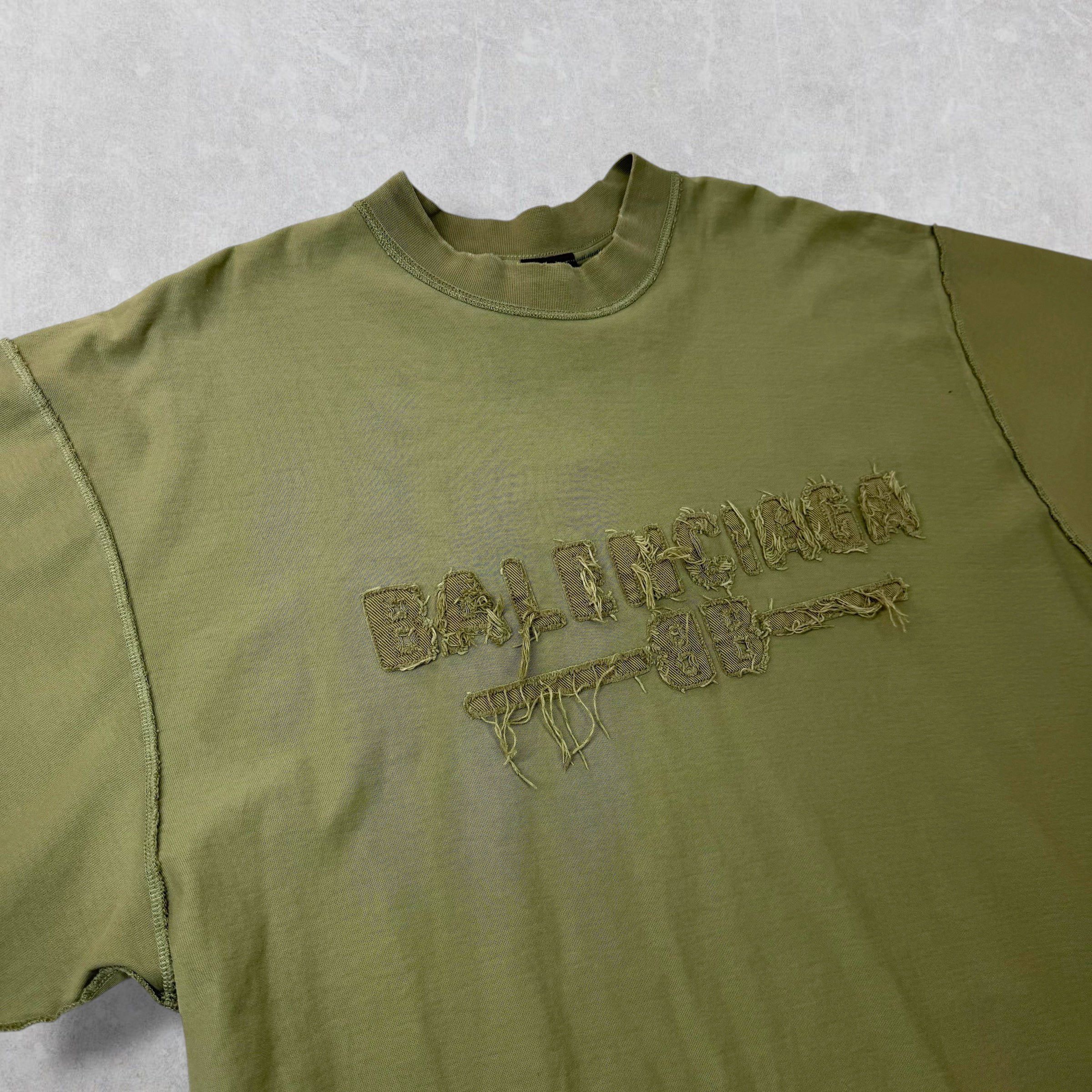 Balenciaga Balenciaga Inside Out Army Green Tee XL Size US XL / EU 56 / 4 - 3 Thumbnail