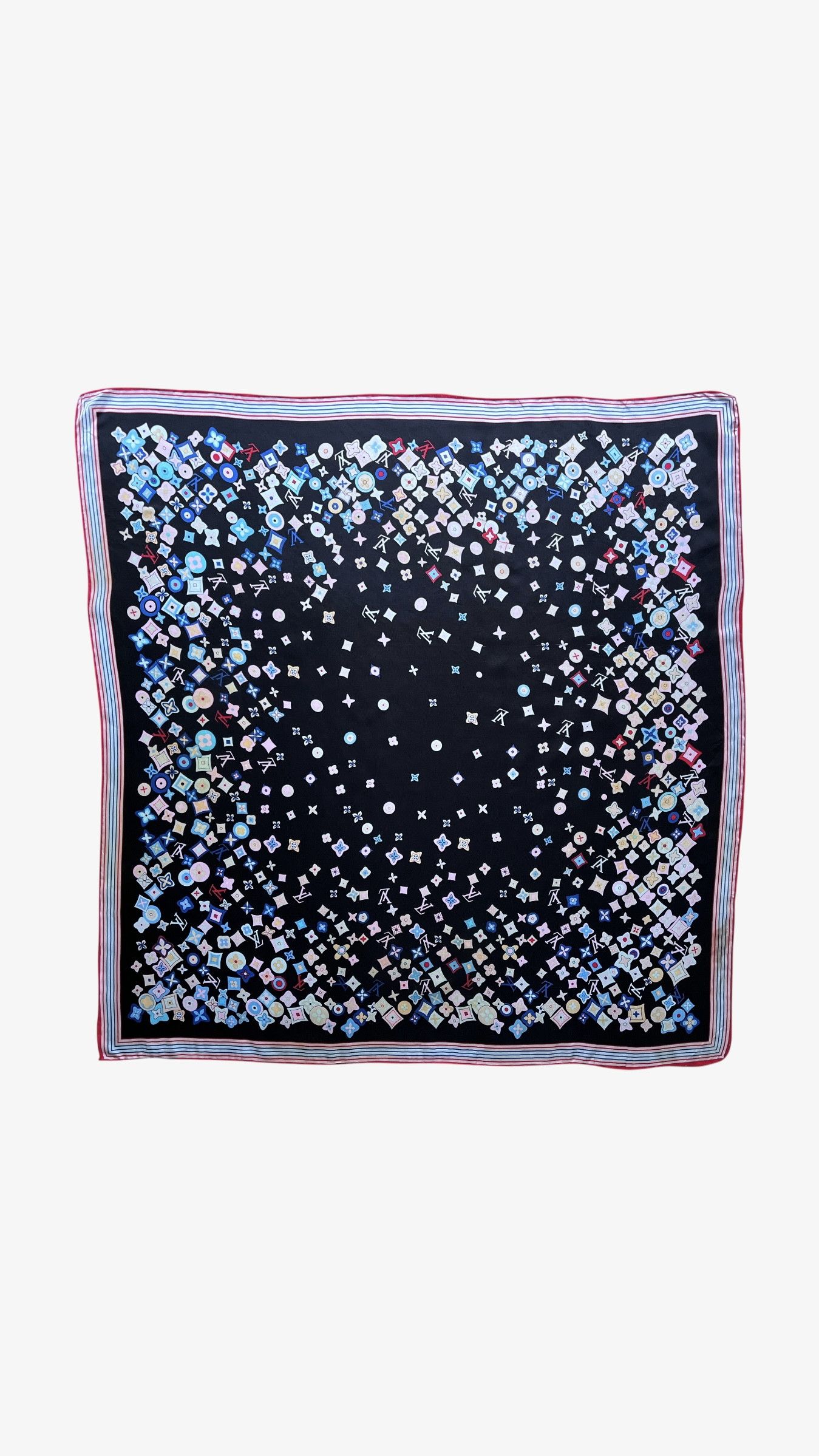Louis Vuitton Vintage Y2K Louis Vuitton Geometric Floral Print Silk Scarf Size ONE SIZE - 1 Thumbnail