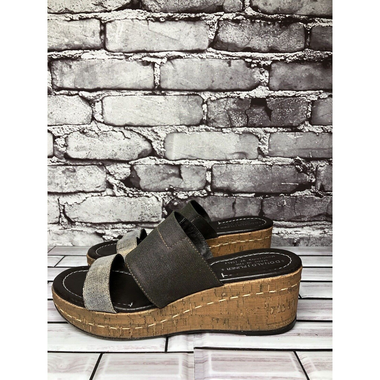 Donald Pliner Donald Pliner Shera Copper Metallic Straps Cork Wedge Sandal Size US 7.5 / IT 37.5 - 13 Thumbnail