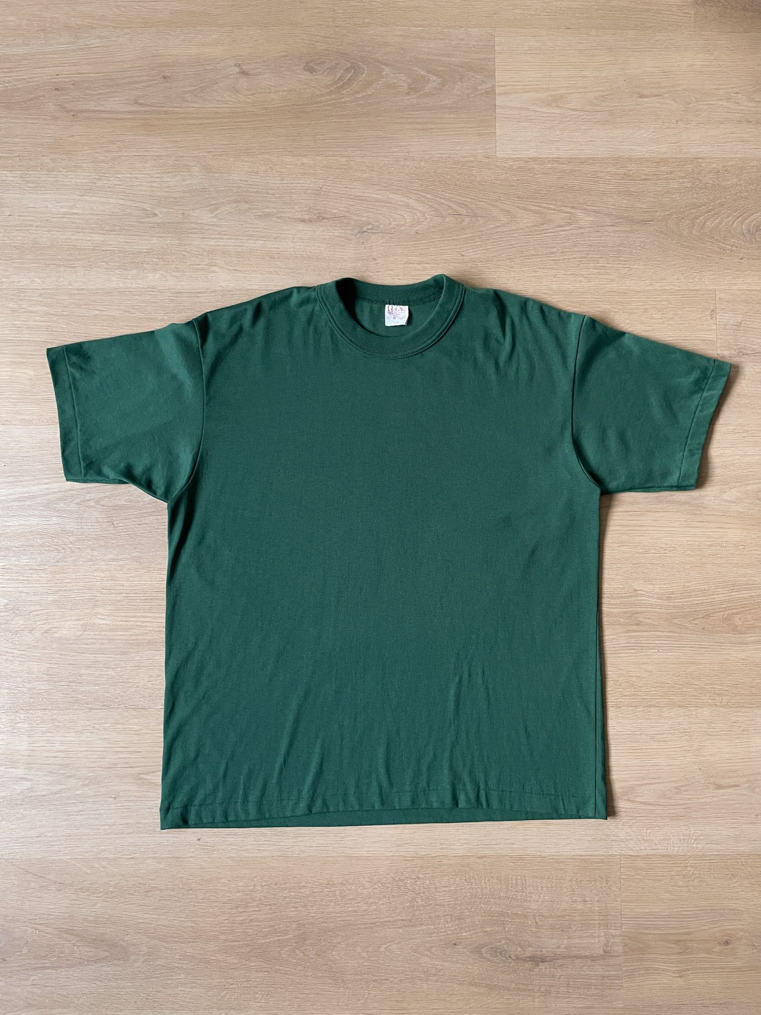 Vintage 90s Single Stitch Mounted Collar Green T-Shirt Size US L / EU 52-54 / 3 - 1 Thumbnail