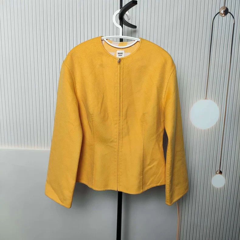 Hermes Hermes Yellow Cashmere Coat Size 36 - dmc Size US S / EU 44-46 / 1 - 1 Thumbnail