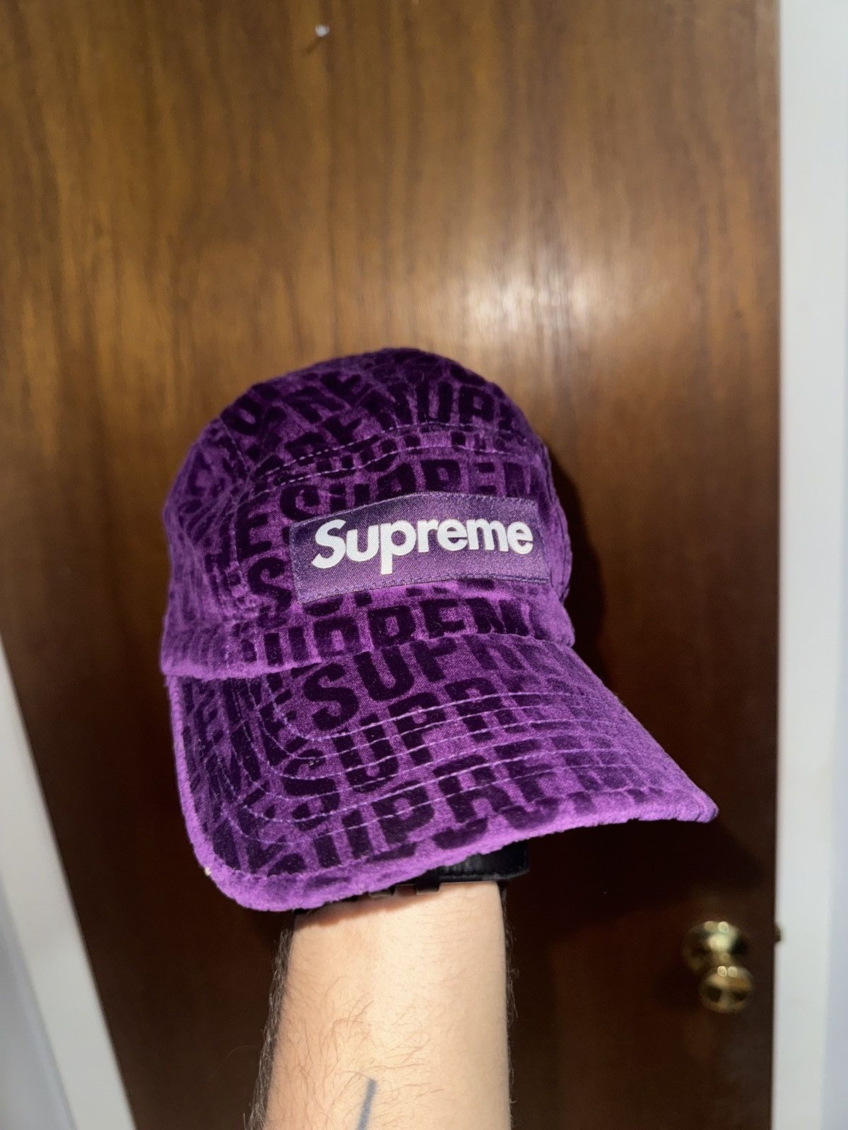 Supreme Velvet Camp Cap Purple