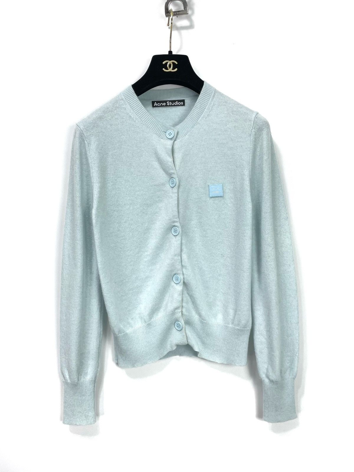 Acne Studios ACNE STUDIOS Face Logo Wool Knit Cardigan – Size S Size S / US 4 / IT 40 - 3 Thumbnail