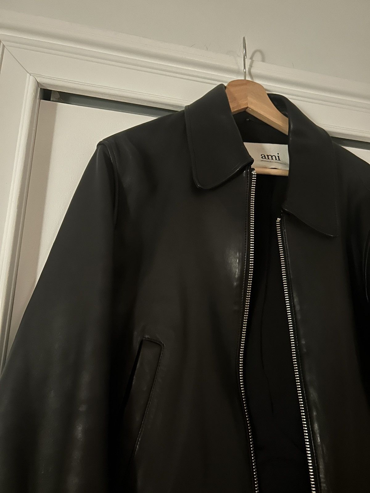 AMI Ami Paris Leather Bomber Jacket Size US S / EU 44-46 / 1 - 3 Thumbnail