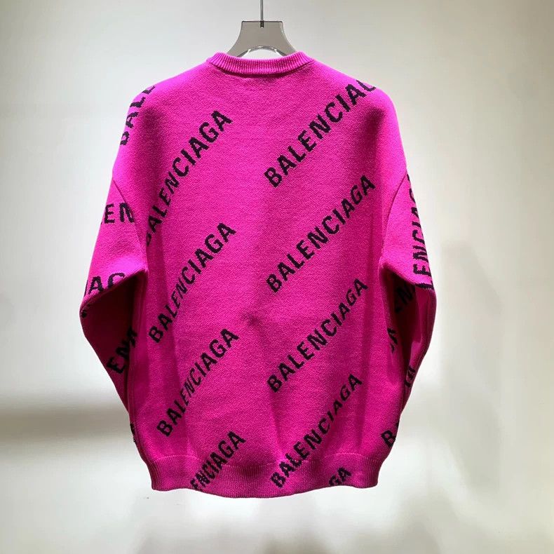 Balenciaga Balenciaga Fuchsia Full Print Knit Sweater Size US XS / EU 42 / 0 - 7 Thumbnail