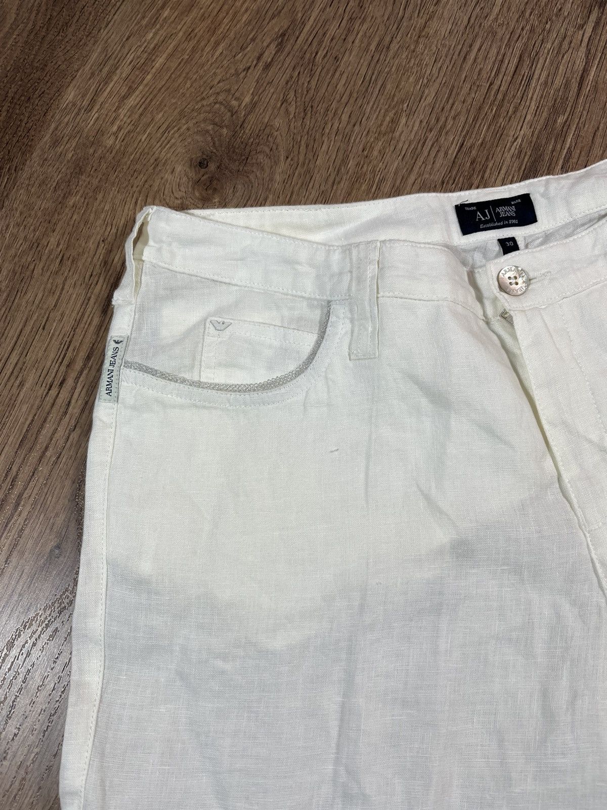 Armani Armani Flared Linen Vintage Pants Very Rare Size 30" / US 8 / IT 44 - 4 Thumbnail