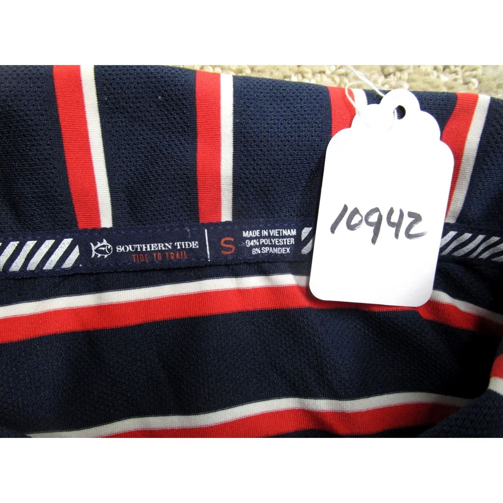 Southern Tide Southern Tide Polo Shirt Men Small Blue Red Striped Lightweight Moisture Wicking + Logo Size US S / EU 44-46 / 1 - 7 Thumbnail