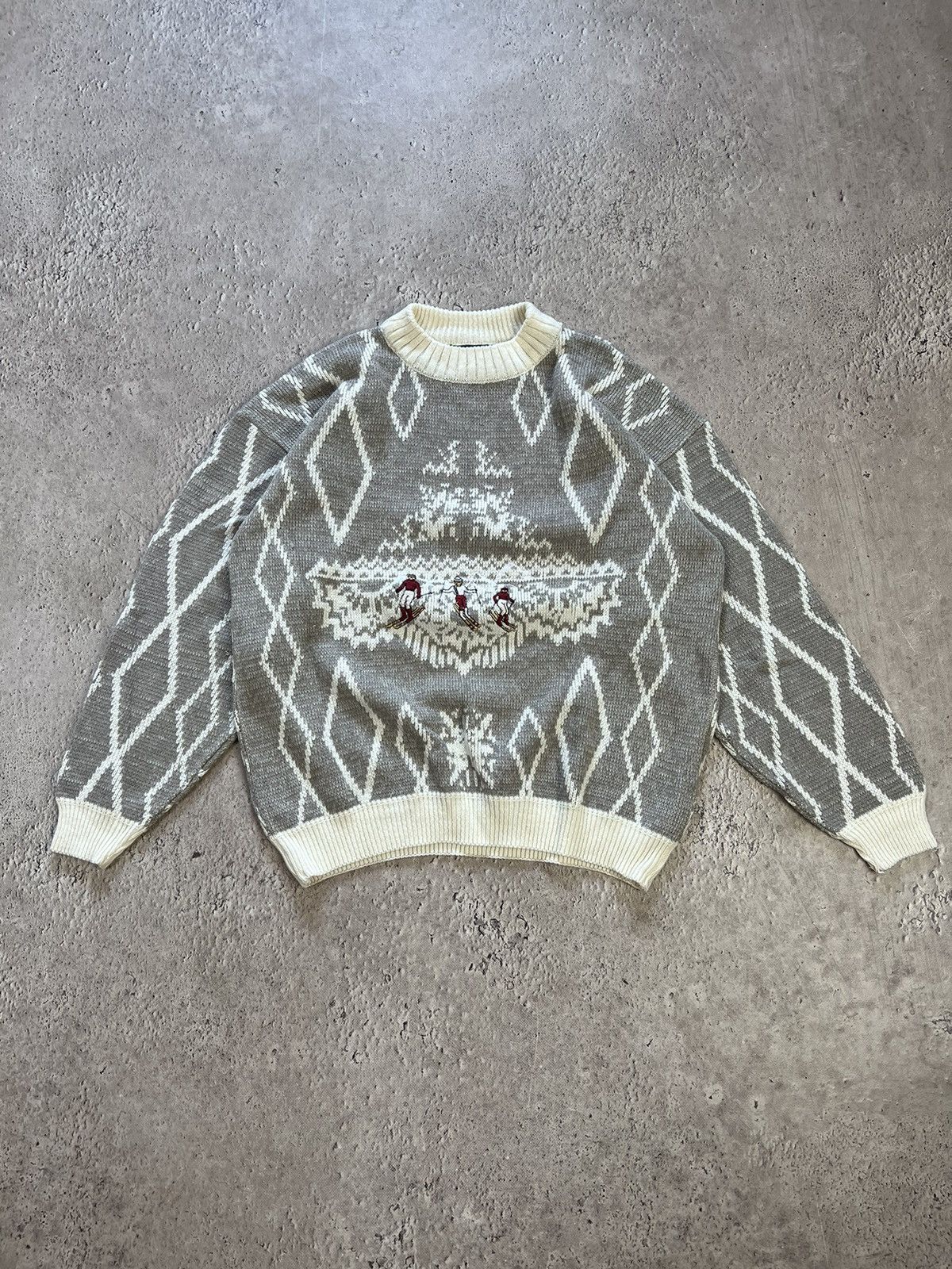Homespun Knitwear RAPIDO SPIRIT Intarsia WINTER motive graphic SWEATER WOOL Size US L / EU 52-54 / 3 - 1 Thumbnail