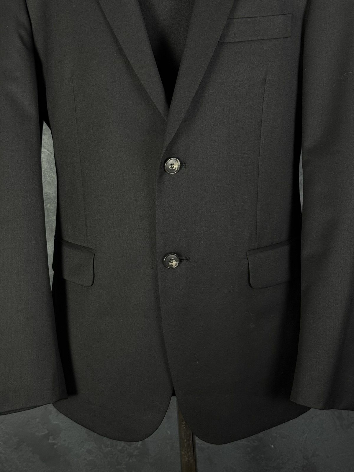 Balmain BALMAIN Paris Navy Wool Blend Slim Fit Black Men’s Suit 46R Size 46R - 7 Thumbnail