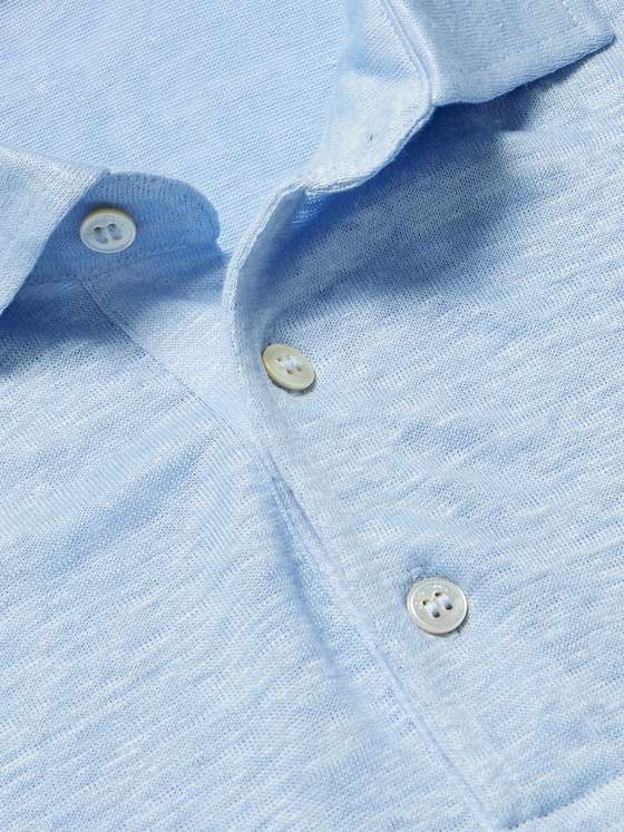 Loro Piana o1w1db10125 FAI1314 Polo Shirt in Light Blue Size US M / EU 48-50 / 2 - 4 Thumbnail