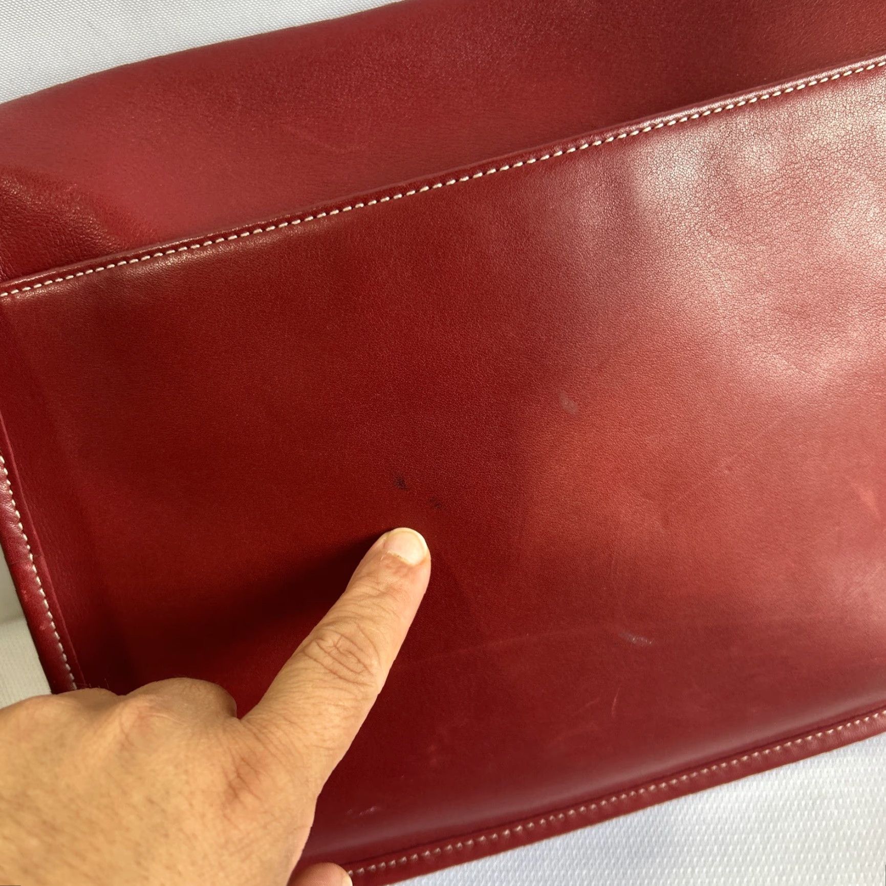 Coach Coach Hampton Leather Red #7750 Crossbody Bag Ladies Medium Size ONE SIZE - 6 Thumbnail