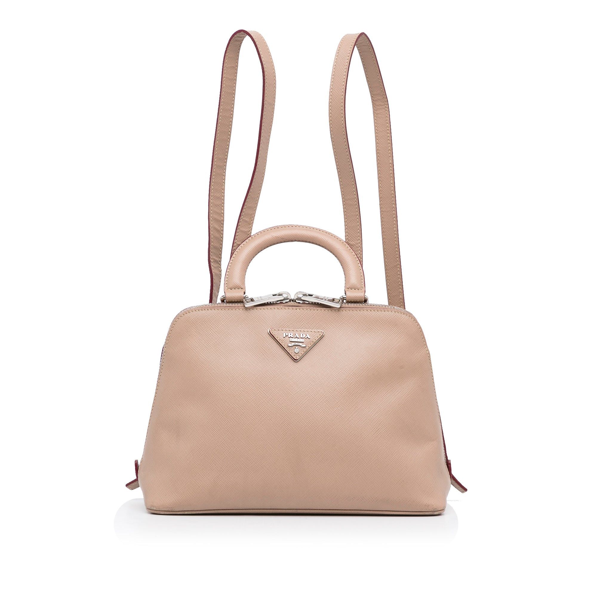 Prada Prada Saffiano Lux Promenade Backpack Brown Size ONE SIZE - 1 Thumbnail
