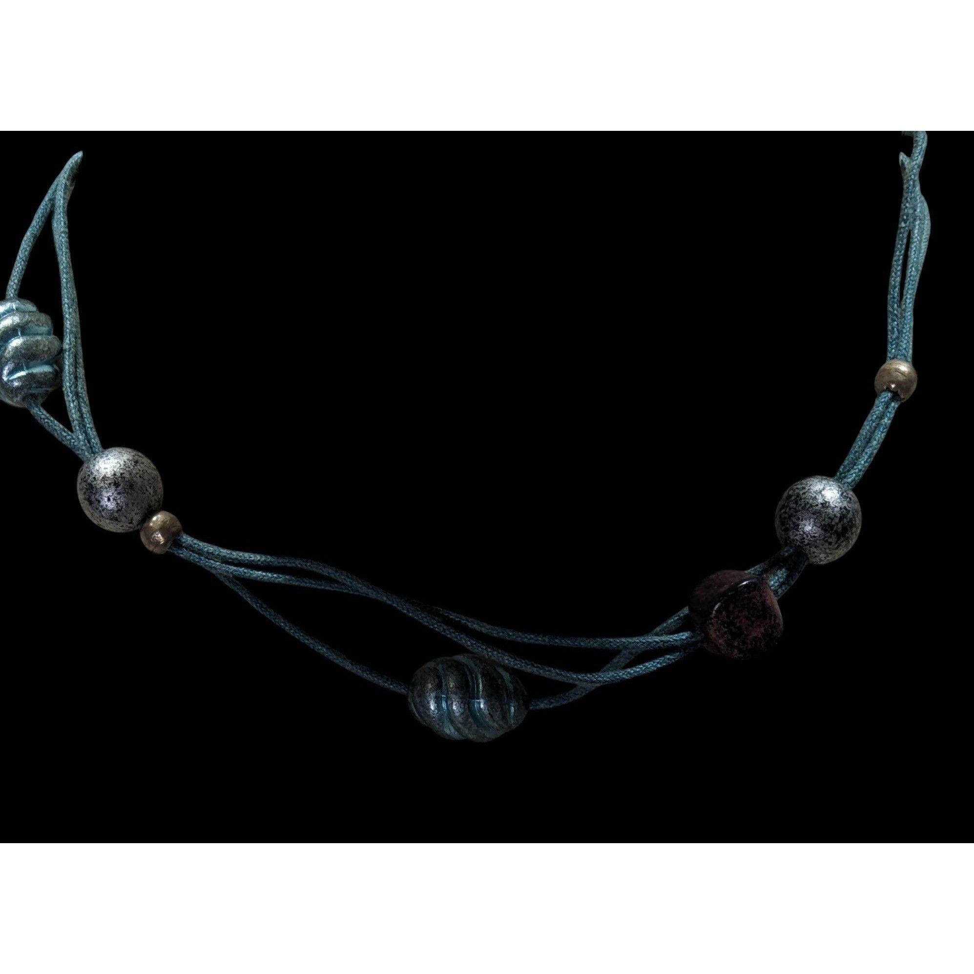 Other Festival Bohemian Beaded Choker With Multicolor Beads On Blu Size ONE SIZE - 5 Thumbnail
