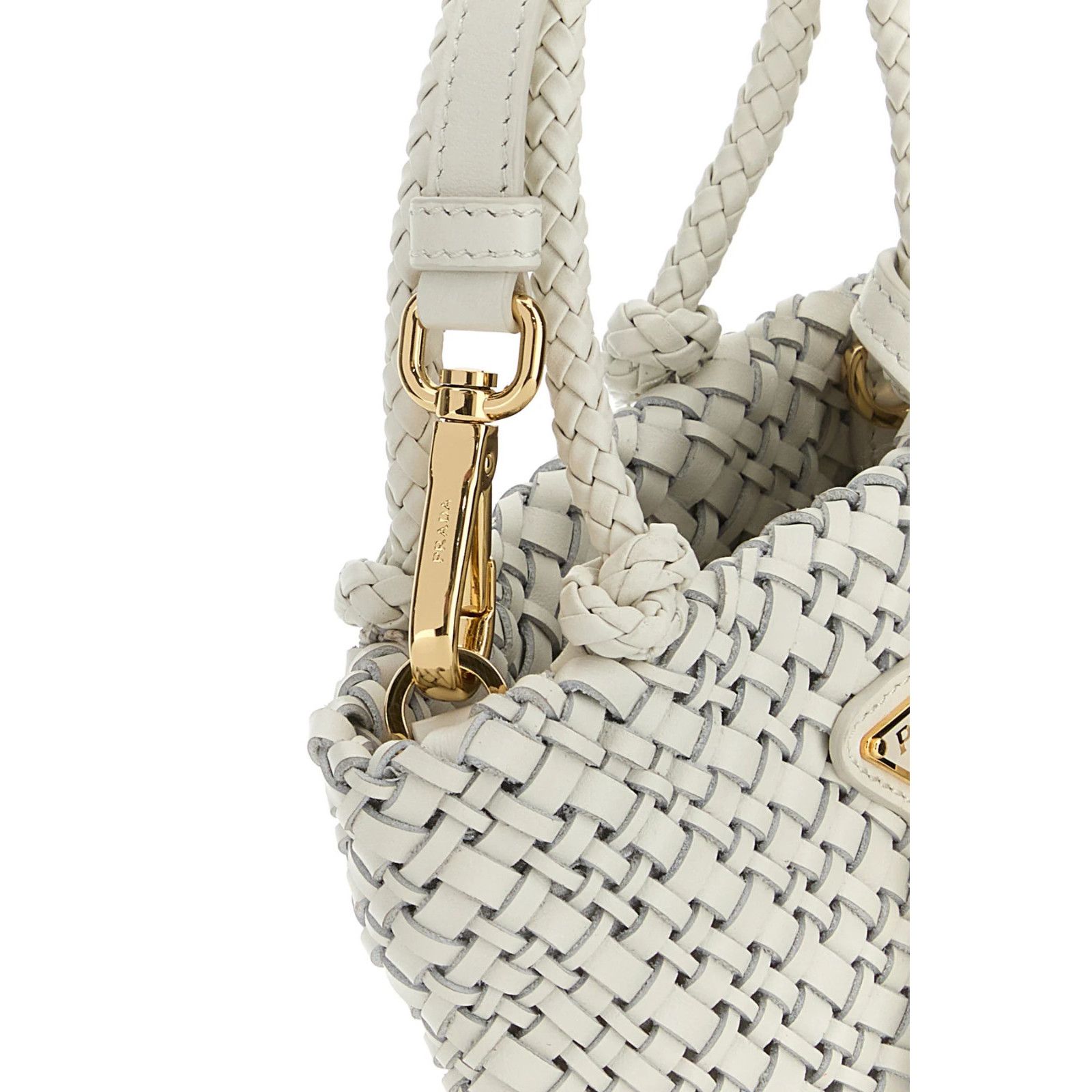 Prada PRADA Leather White Crochet Top Handle Bag New & Authentic Size ONE SIZE - 4 Thumbnail