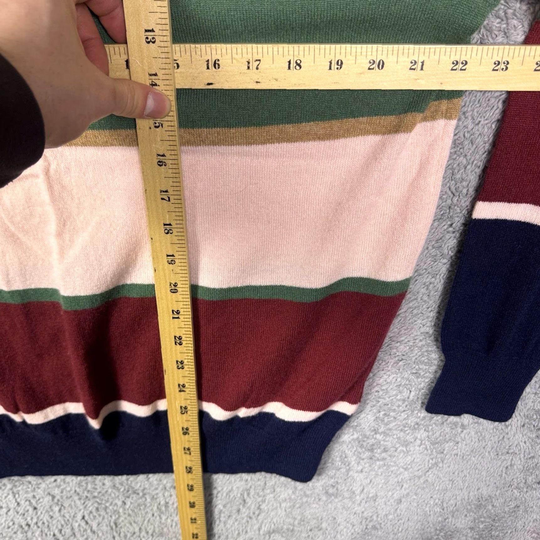 J.Crew J.CREW 100% Cashmere Sweater Mens XL Crewneck Pullover Striped Knit Rugby BI838 Size US XL / EU 56 / 4 - 7 Thumbnail