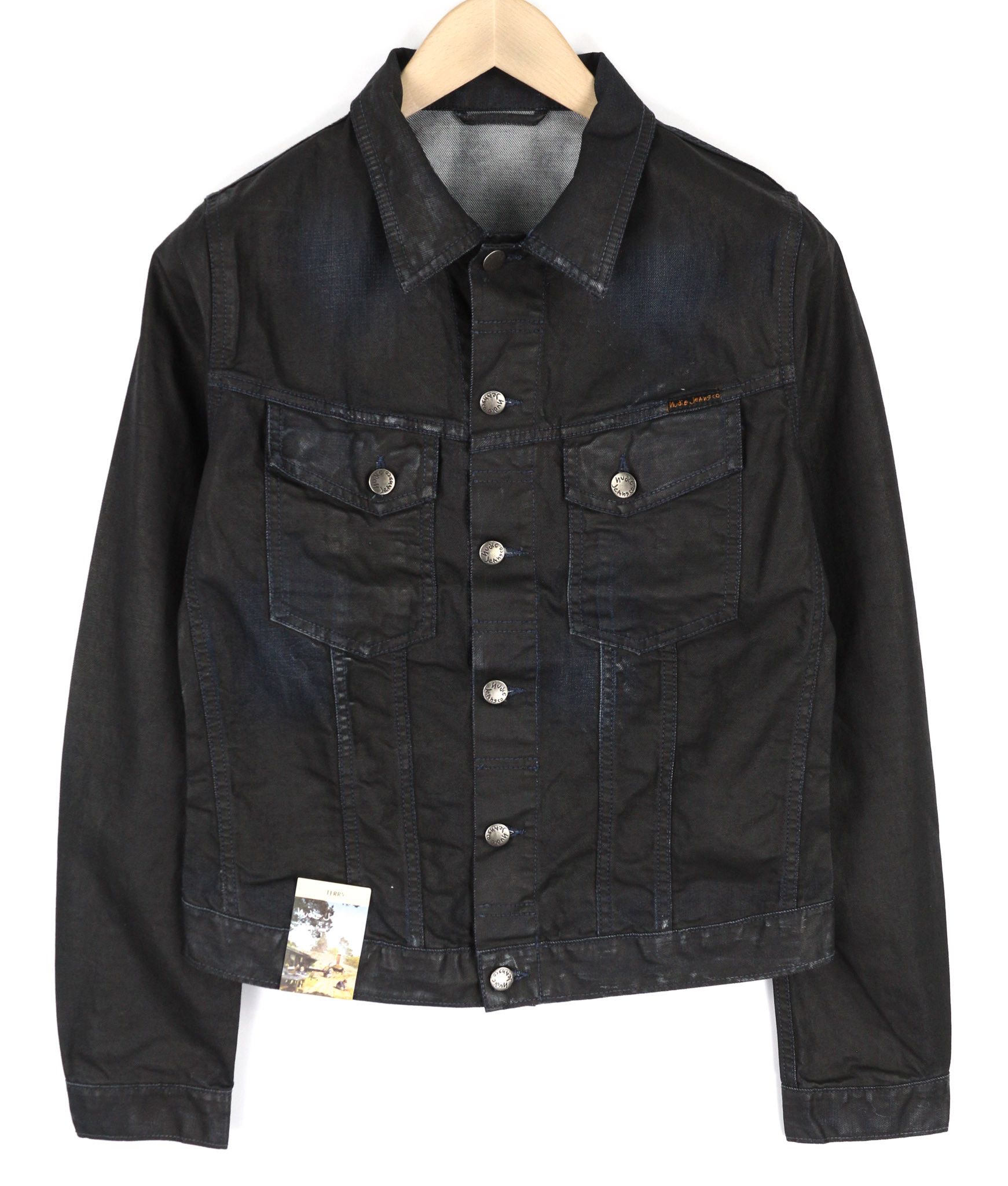 Nudie Jeans TERRY M Black Coated Indigo Jacket 81072 Size US M / EU 48-50 / 2 - 1 Thumbnail