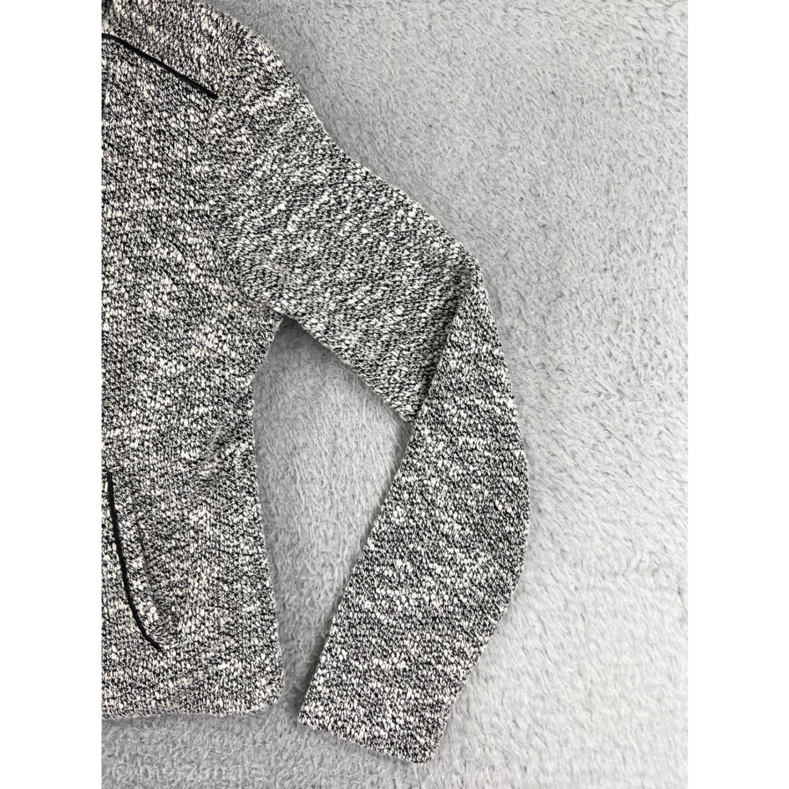 Banana Republic Banana Republic Jacket Women 0 White Black Asymmetric Full Zip Cotton Crop Treny Womens Size XS / US 0-2 / IT 36-38 - 5 Thumbnail