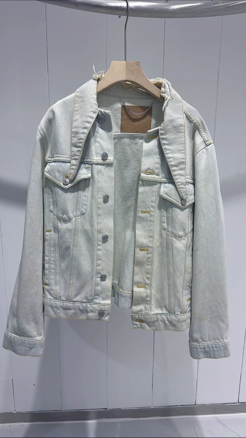 Balenciaga Balenciaga size 34 Bat Collar Denim Jacket Size S / US 4 / IT 40 - 1 Thumbnail