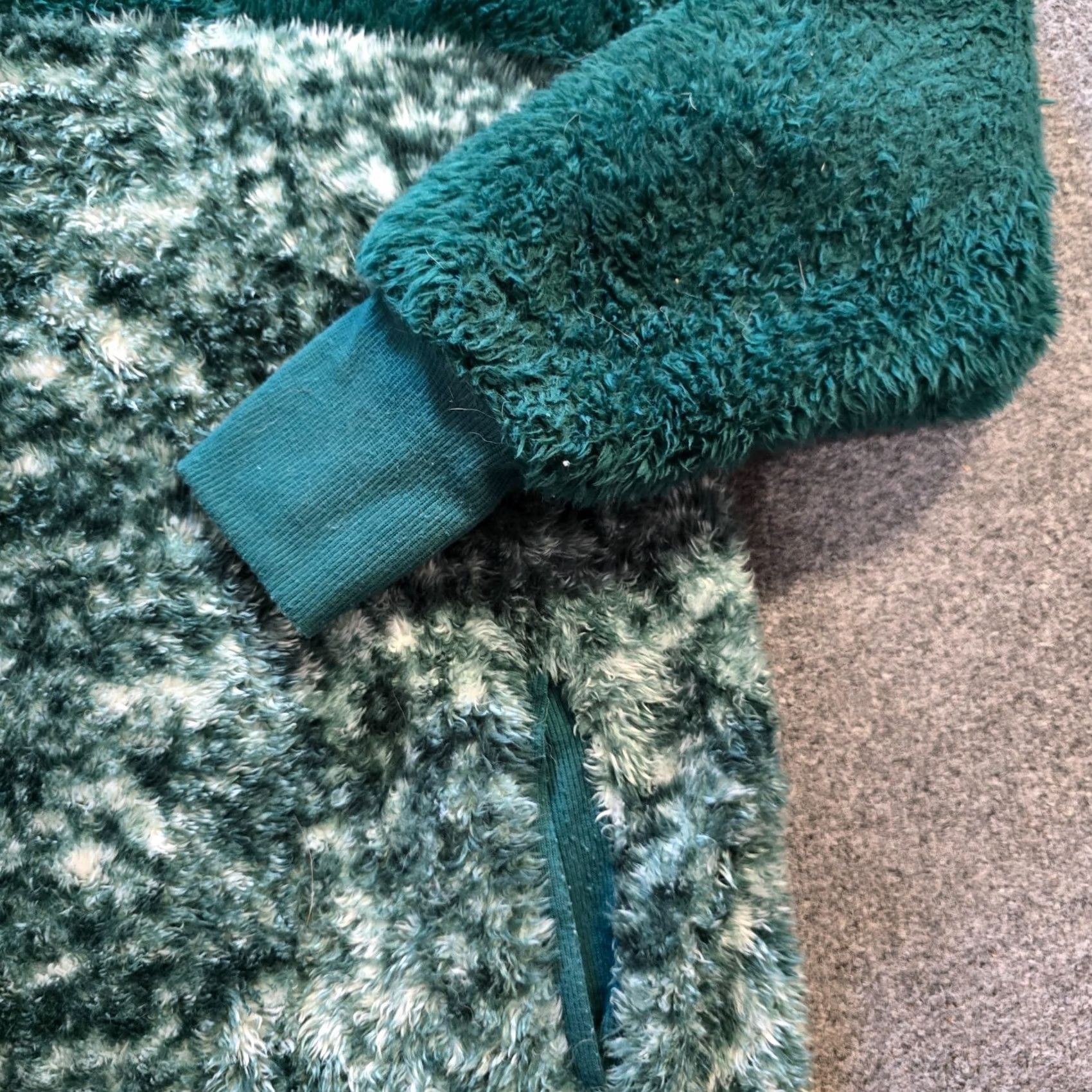 Vintage LuLaRoe Sweater Womens XL Green Fuzzy Fleece 1/4 Zip Comfort Lounge Casual Pullover Mock Neck Long Sleeve Size XL / US 12-14 / IT 48-50 - 3 Thumbnail