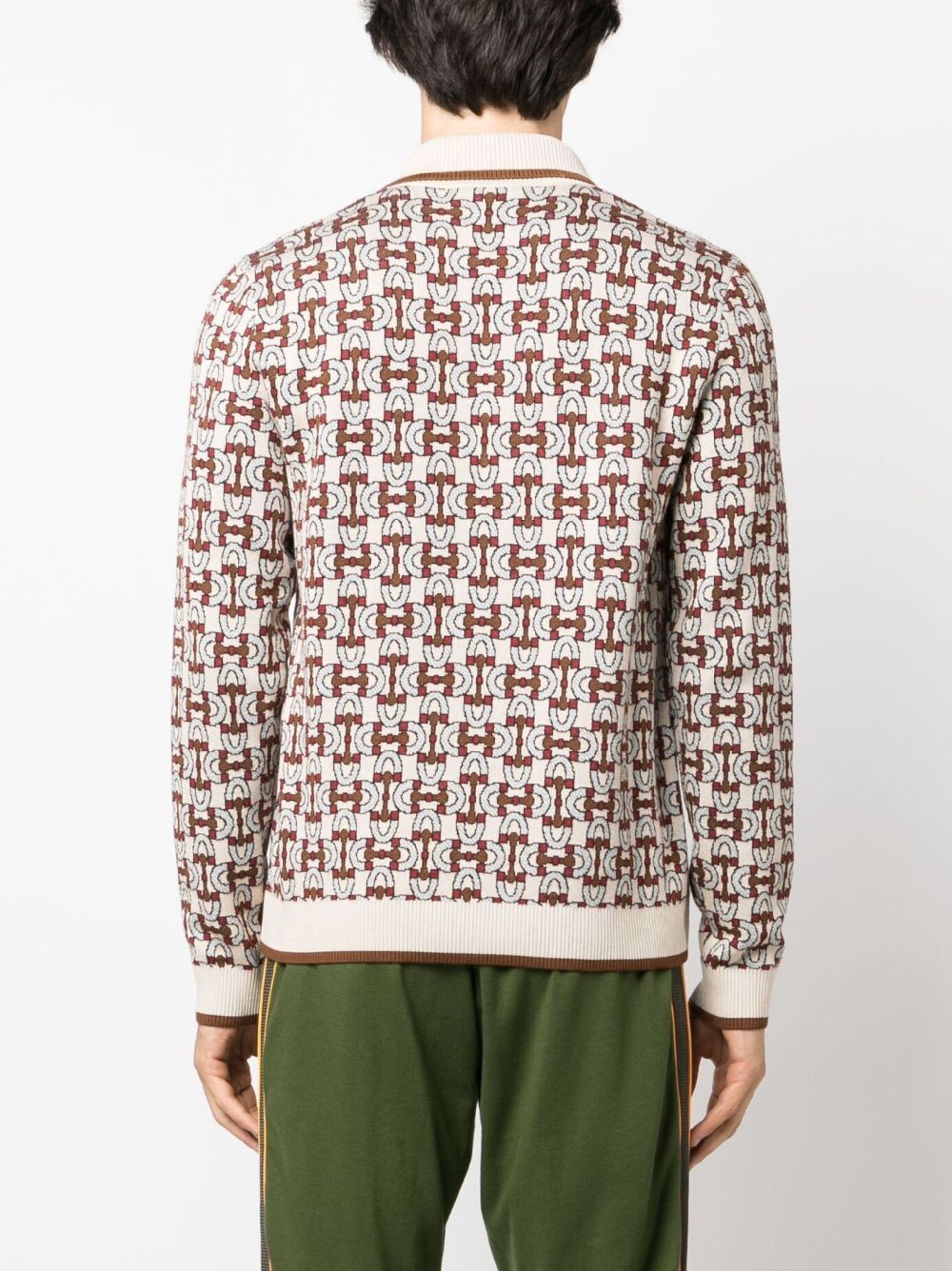 Gucci o1s1wg110225 Horsebit Cotton Jacquard Polo Shirt Multicolor Size US L / EU 52-54 / 3 - 4 Thumbnail