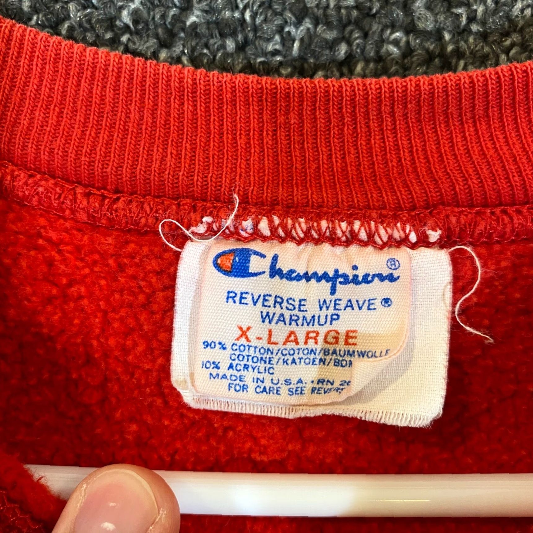 Champion VINTAGE Champion Reverse Weave Warmup Sweatshirt Mens XL Red Pullover Crewneck Size US XL / EU 56 / 4 - 3 Thumbnail