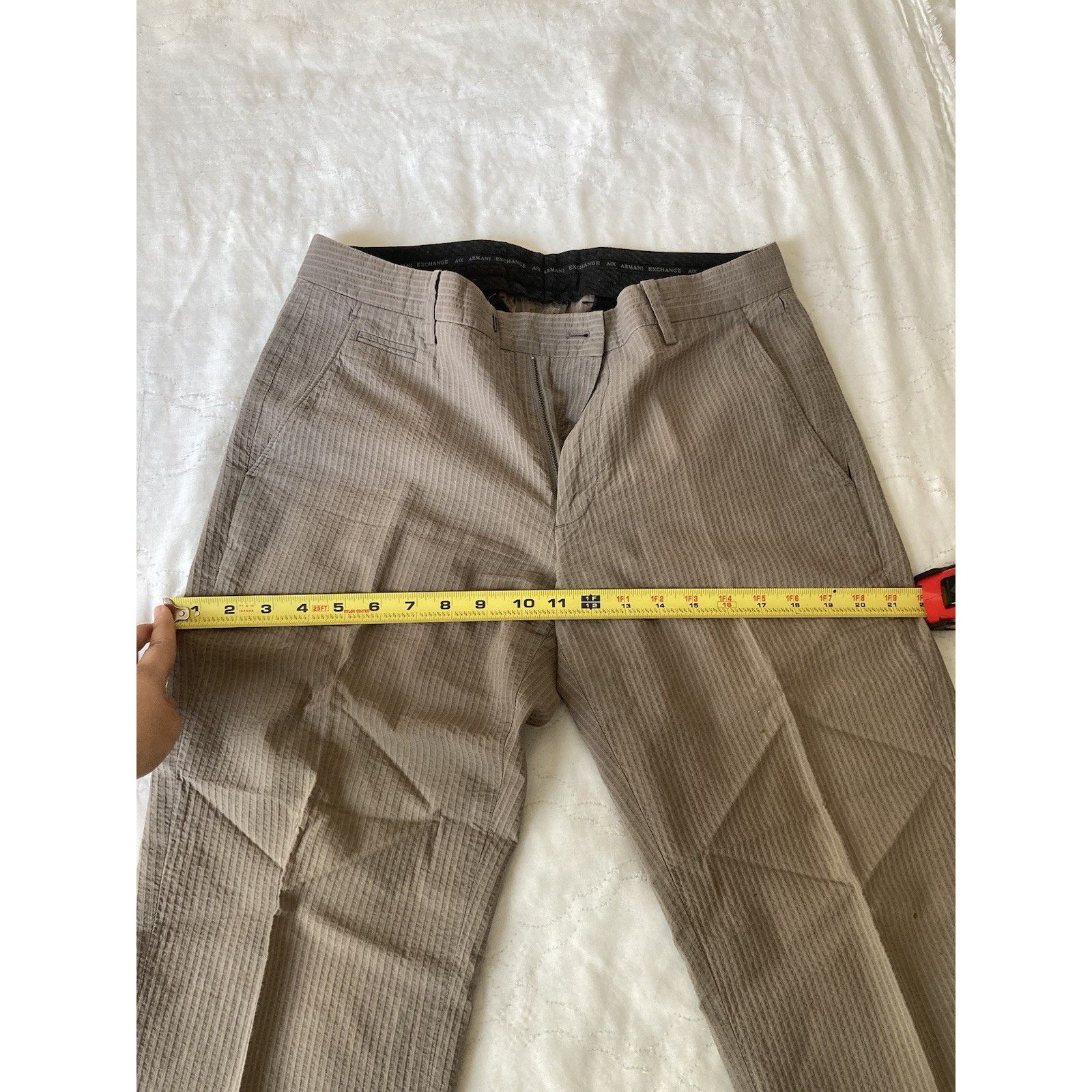Armani Exchange Armani Exchange Pants Mens 31 Long Beige Gray Pinstripe Size US 31 - 6 Thumbnail