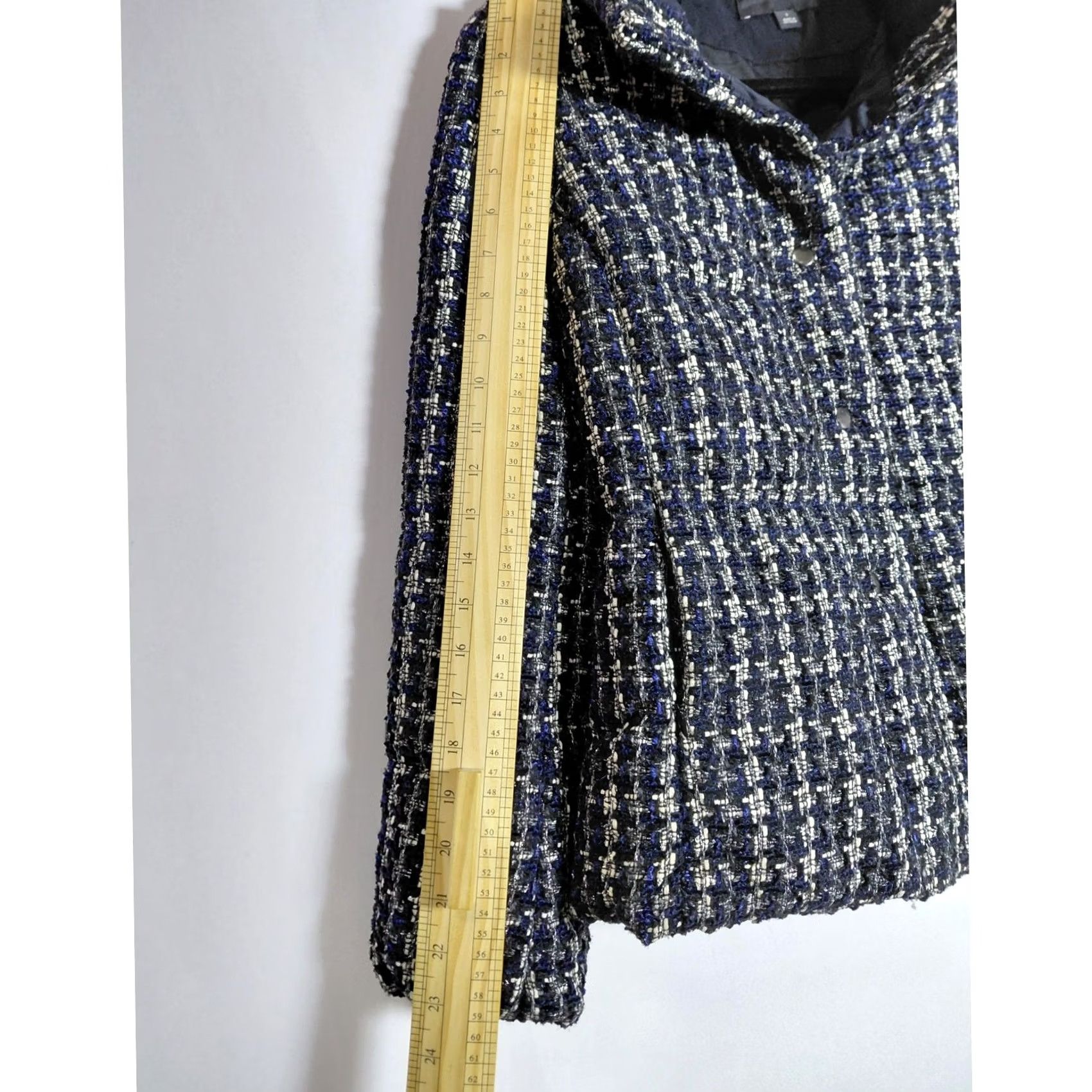 Ann Taylor ANN TAYLOR Tweed Jacket Black White Plaid Long Sleeve Women Size S Size S / US 4 / IT 40 - 6 Thumbnail